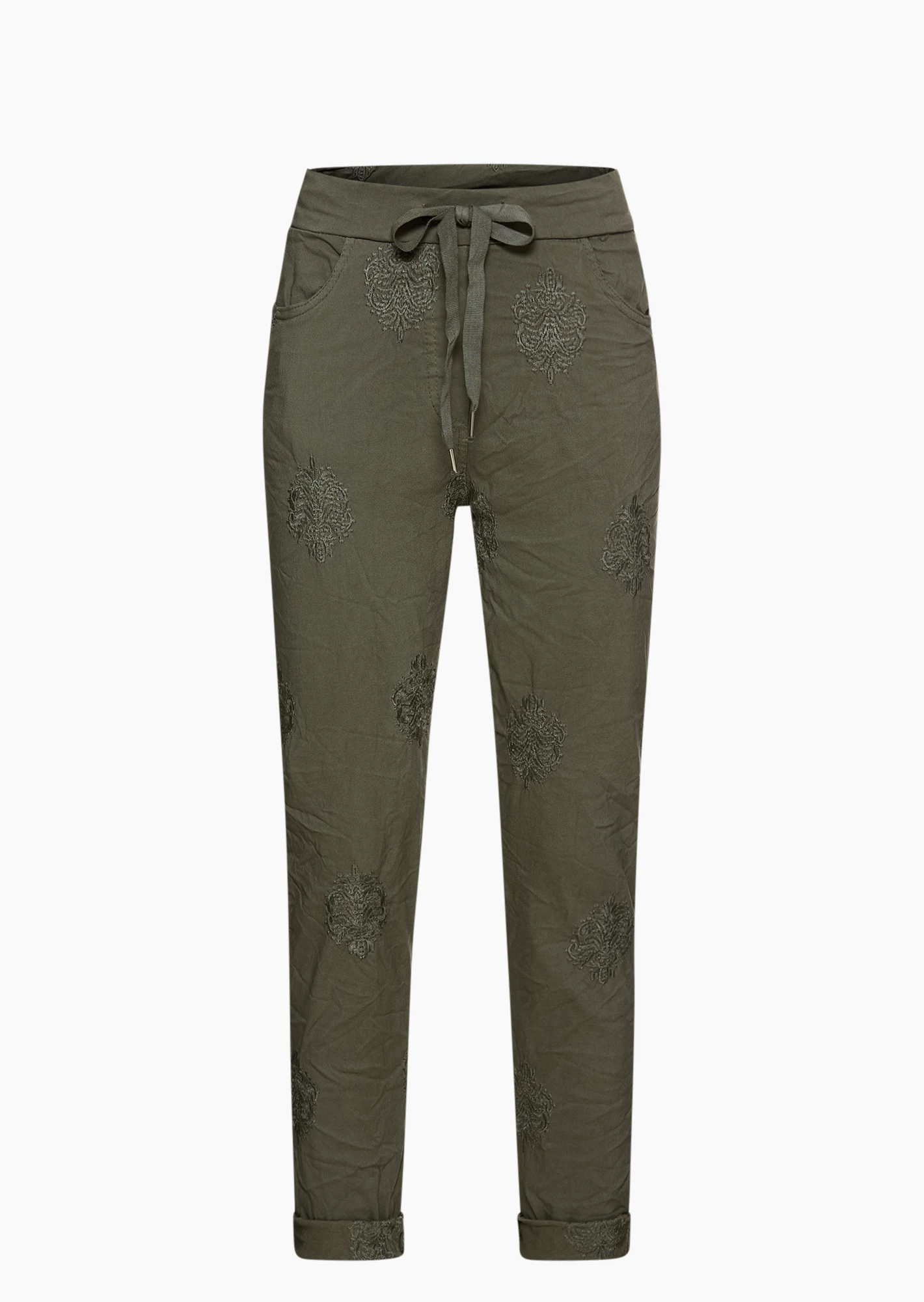 Joggpants mit Stickerei, khaki
