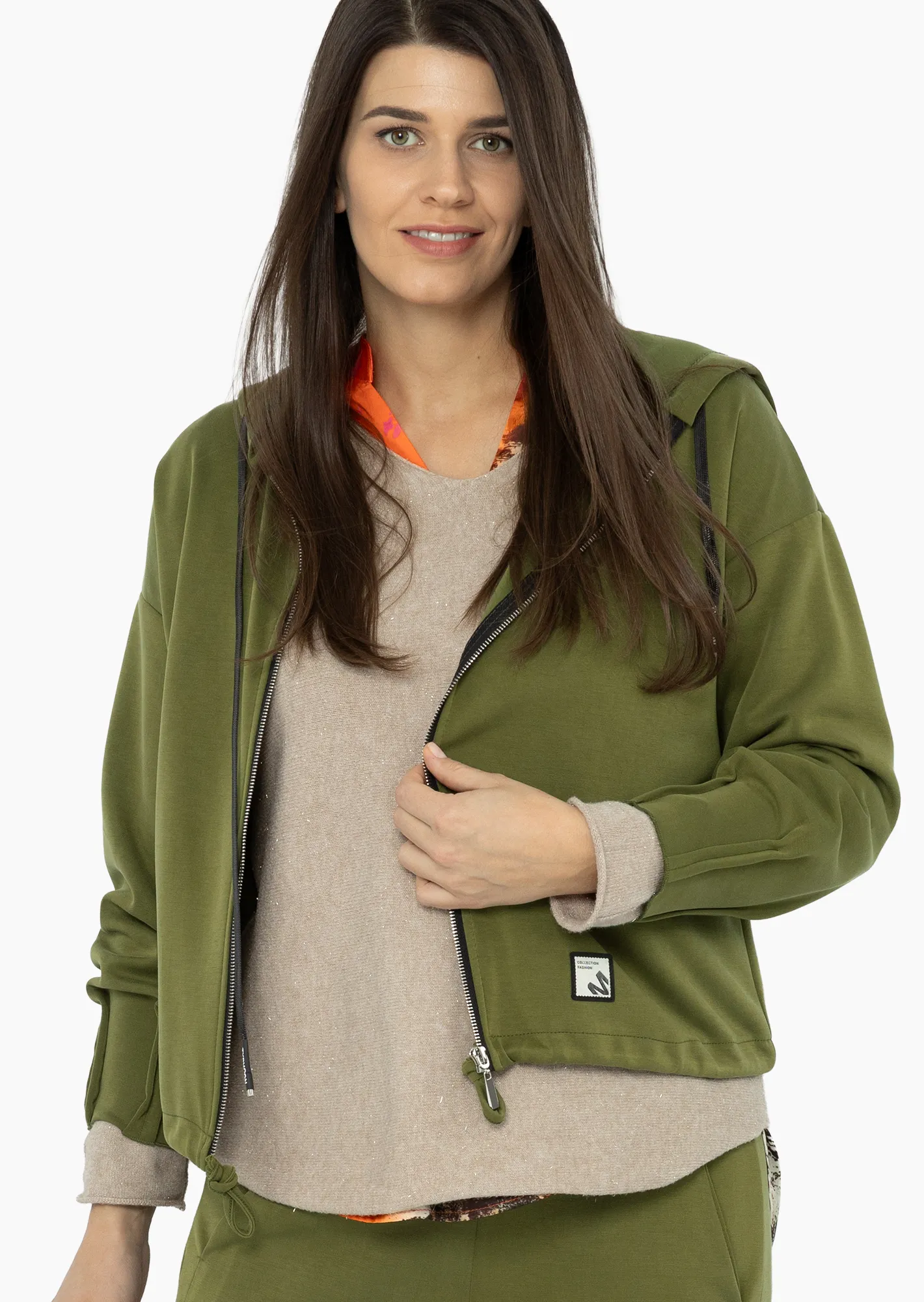 stylische Sweatjacke, pistazie