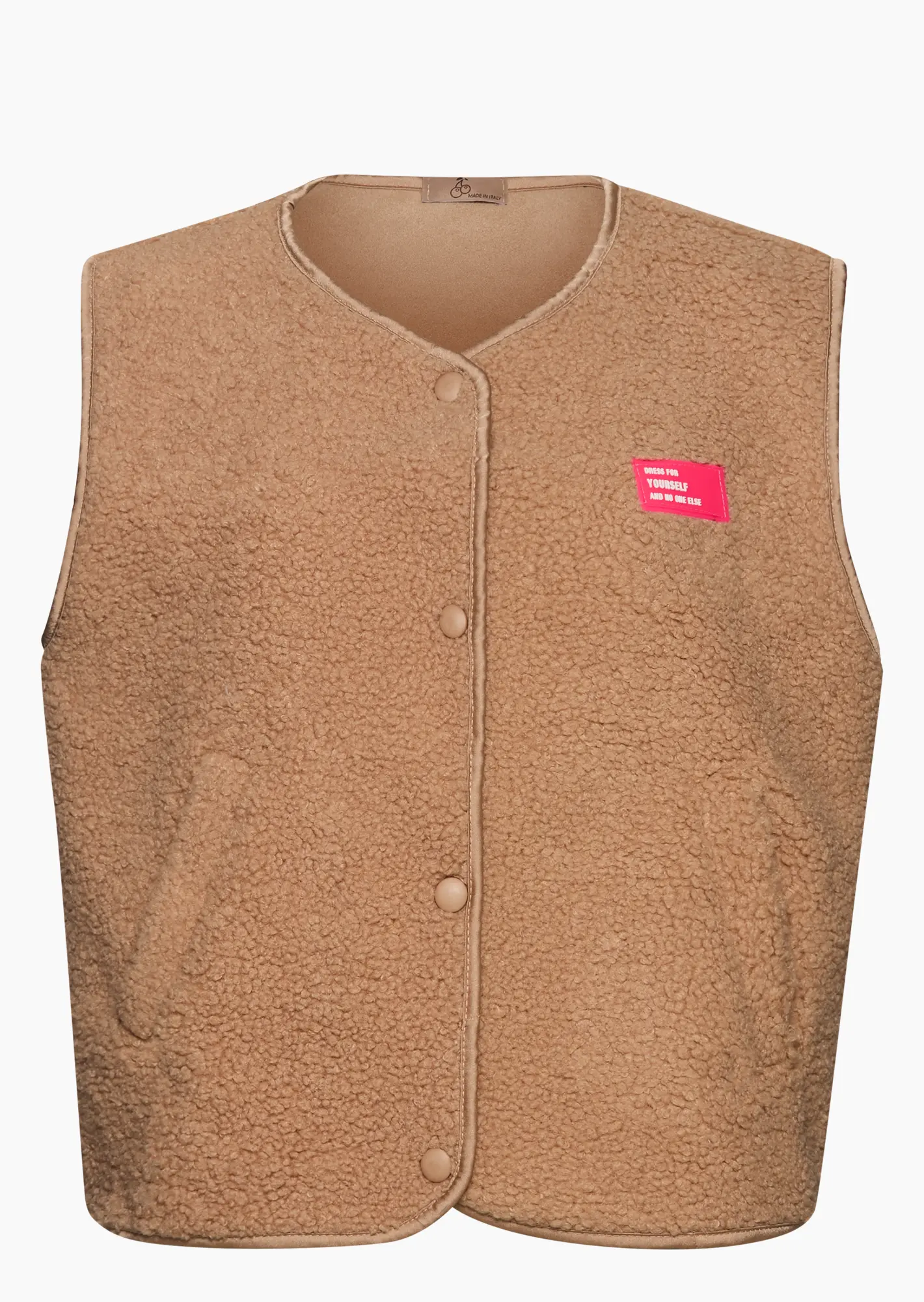 Weste in Teddy-Fleece, camel