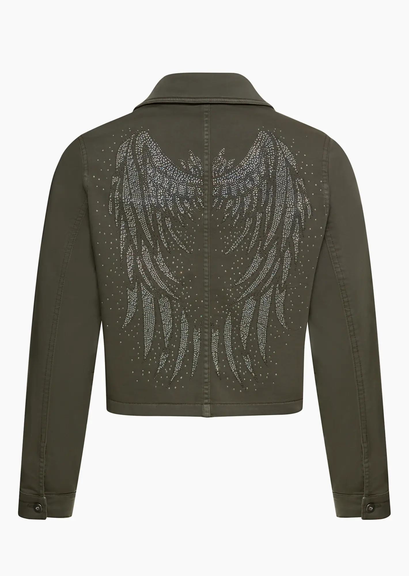 Jeansjacke mit Glitzer 'Flügel', grün