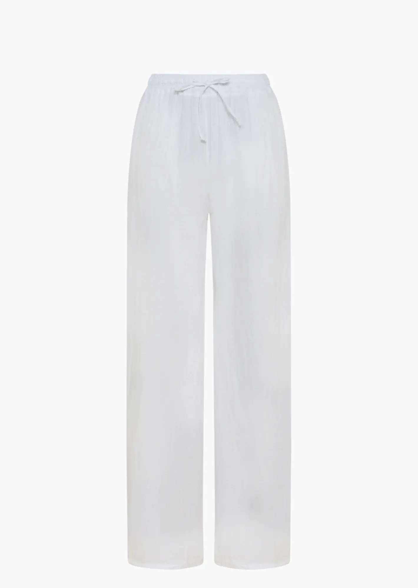 Wide Leg Leinenhose, weiß
