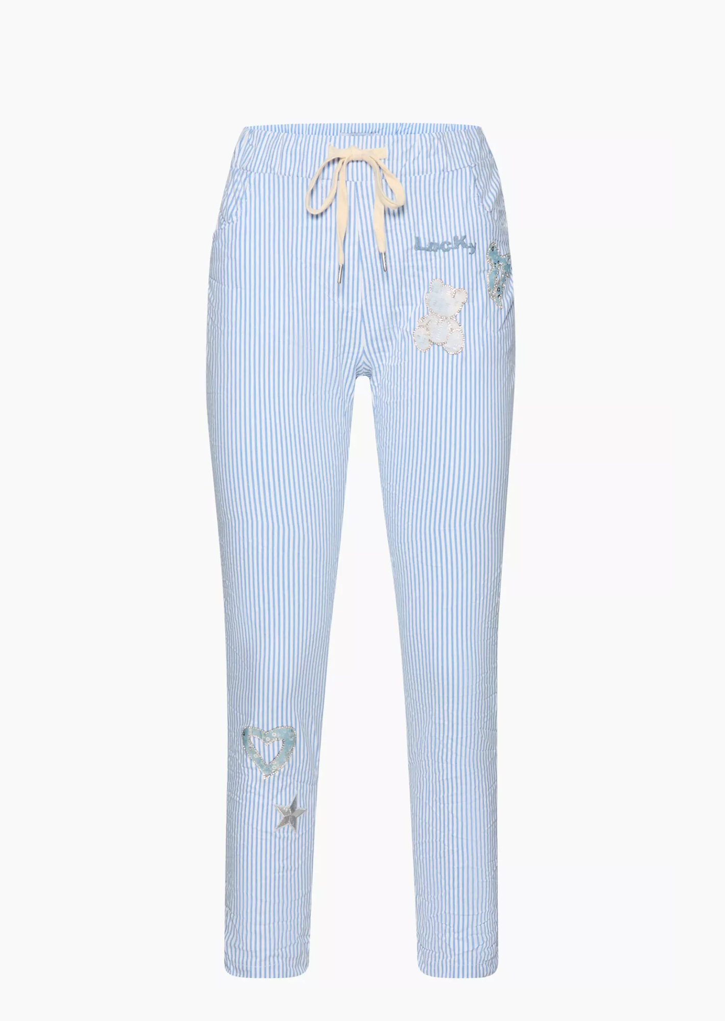 Joggpants gestreift, eiskristall