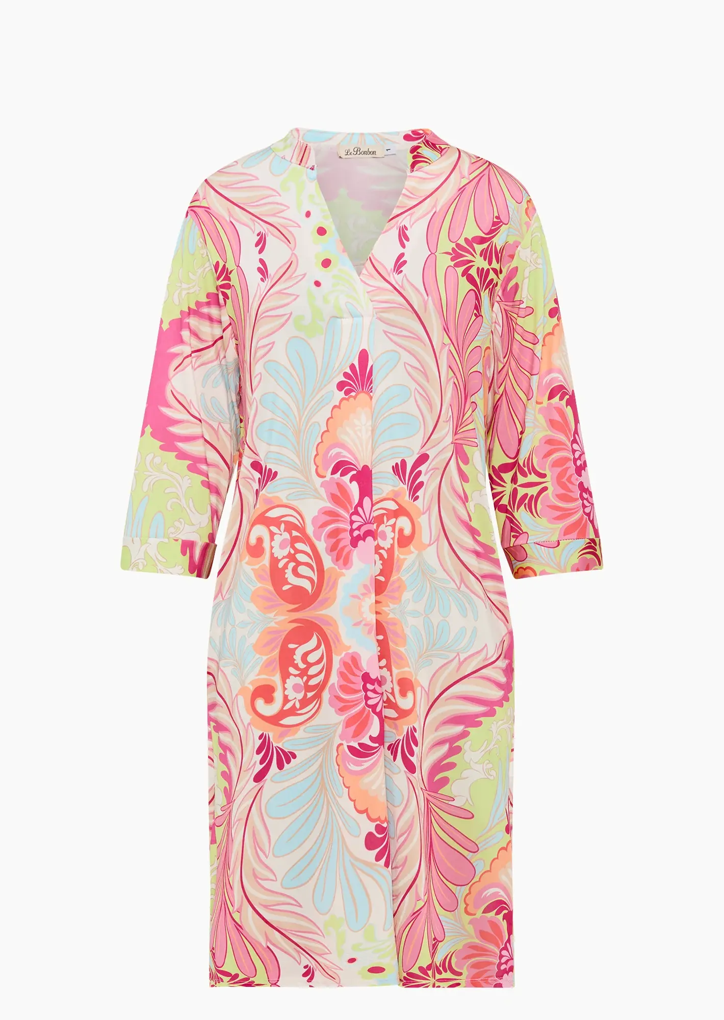 lockeres Kleid mit floralem Print, bunt