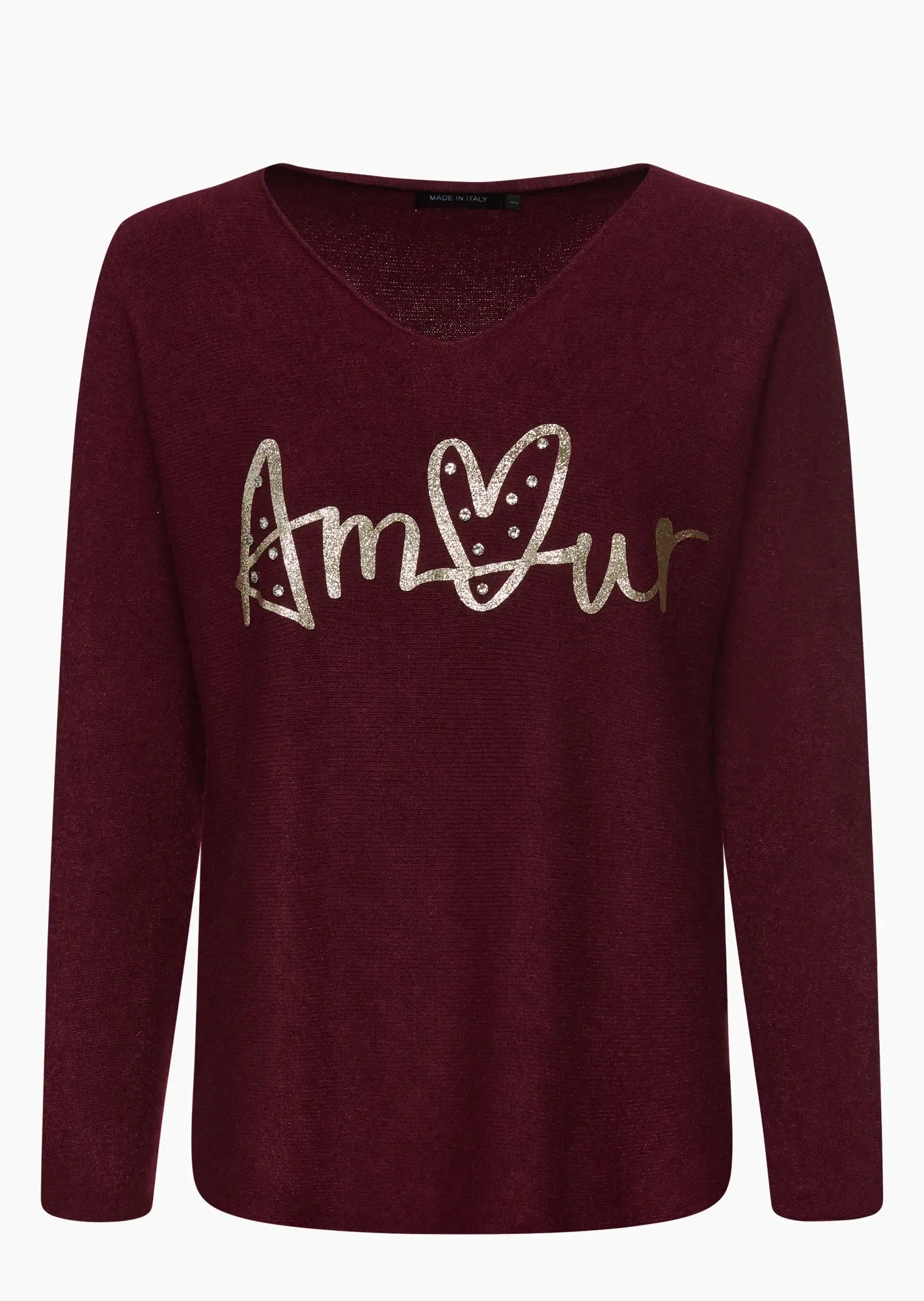 Strickpullover 'Amour', burgund