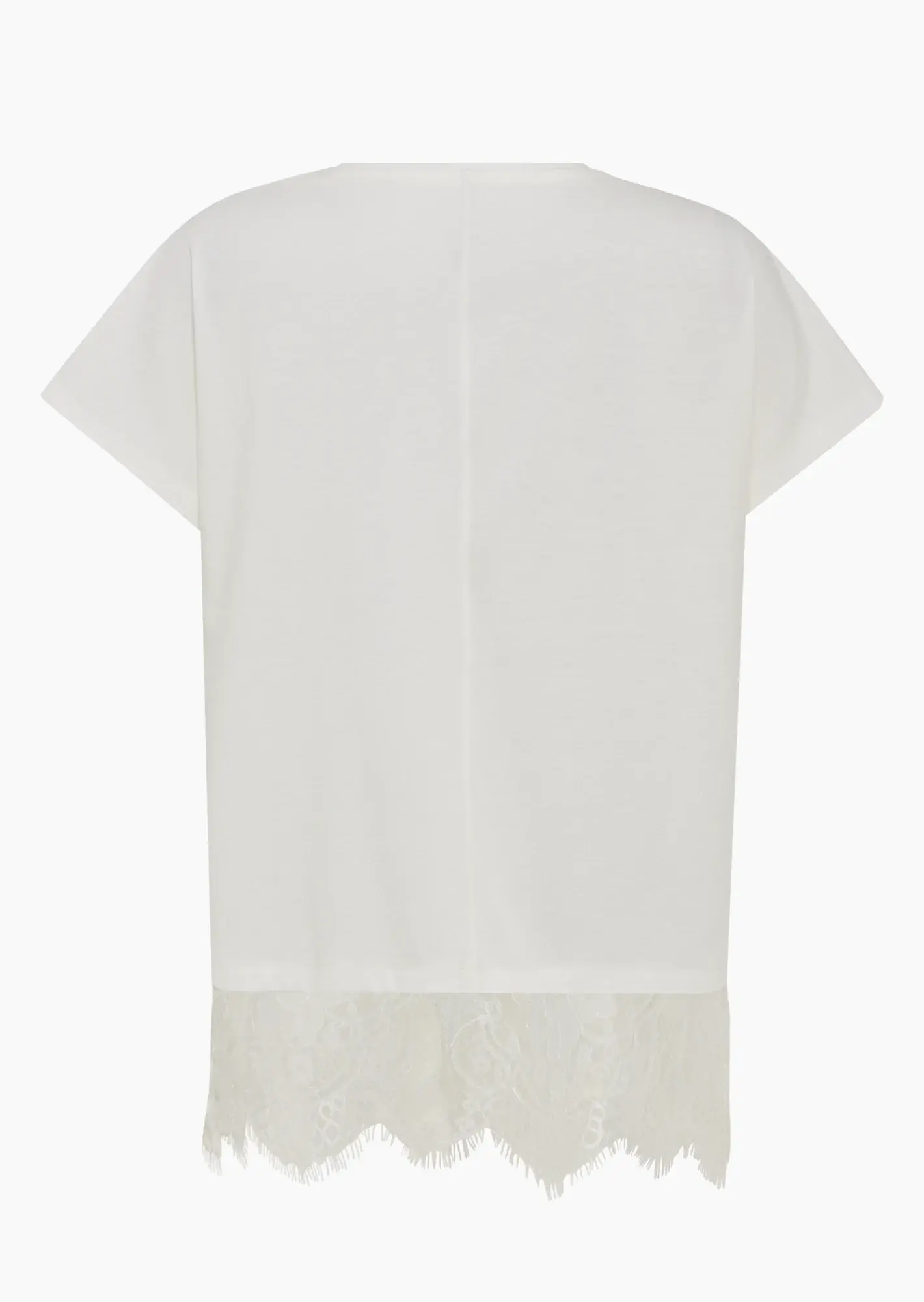 Shirt mit Spitze im Boho-Style, offwhite