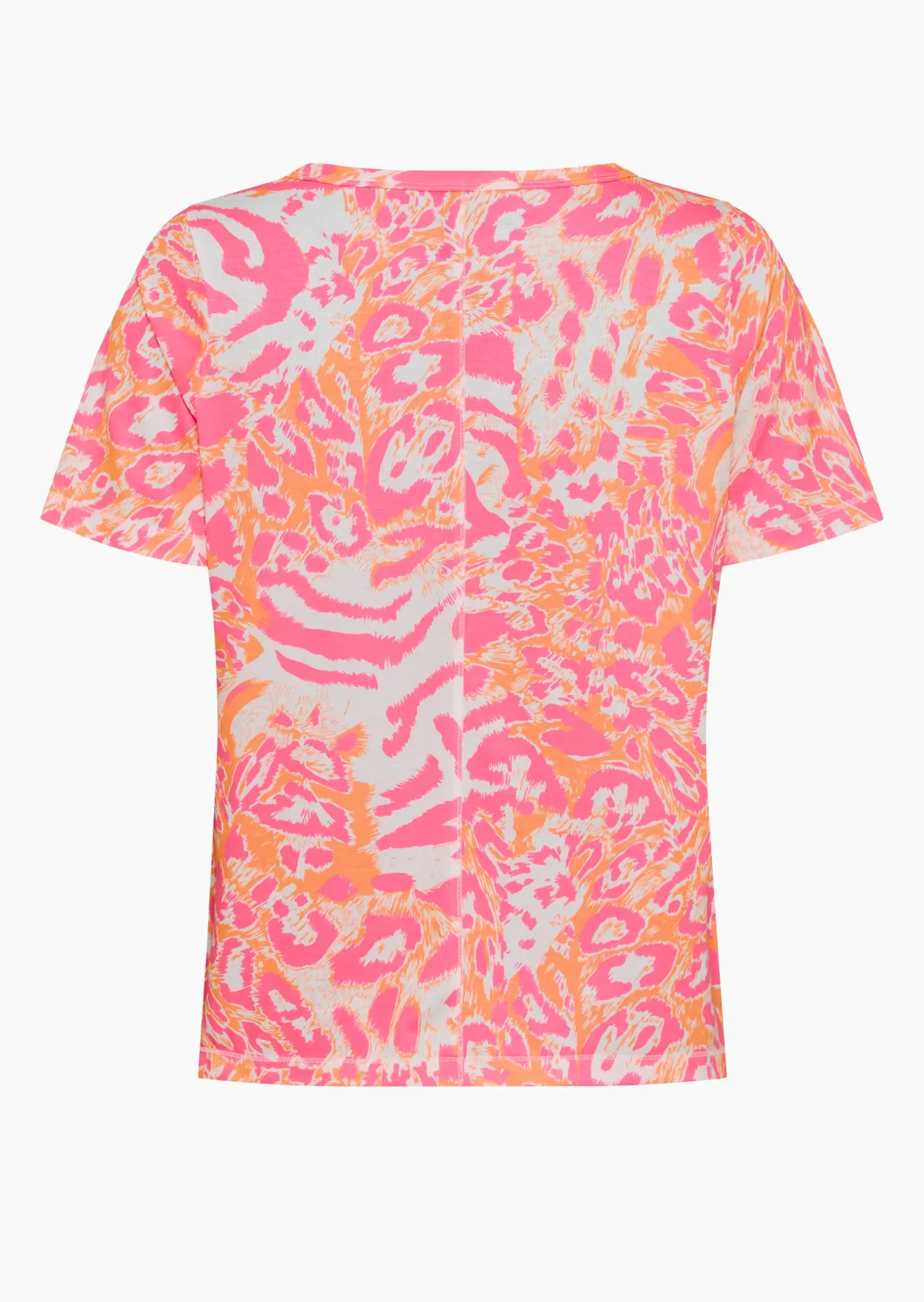 Shirt im Alloverleoprint & Ziersteinen, neonpink