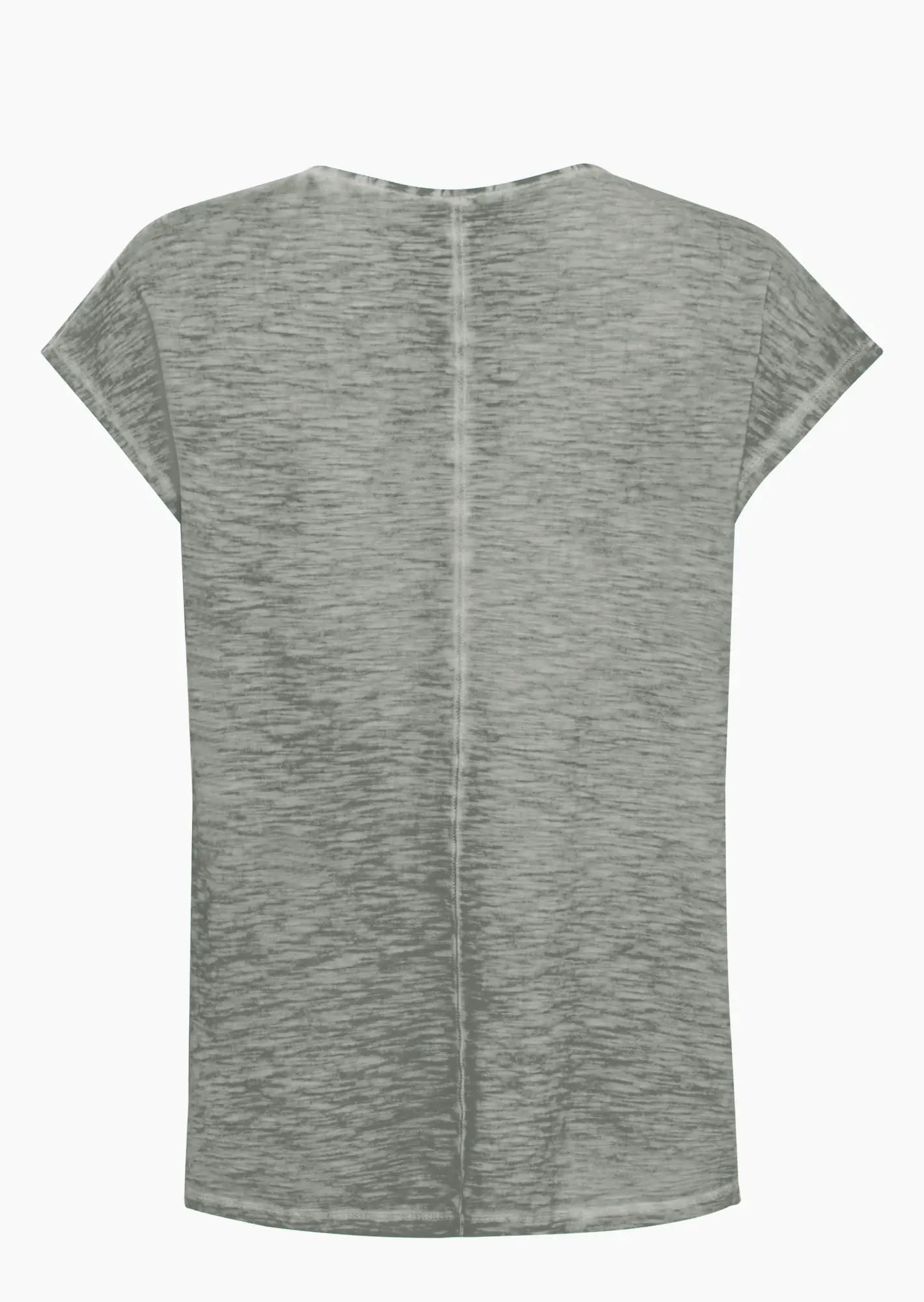Shirt Frauenkopf mit Ziersteinen, salbei