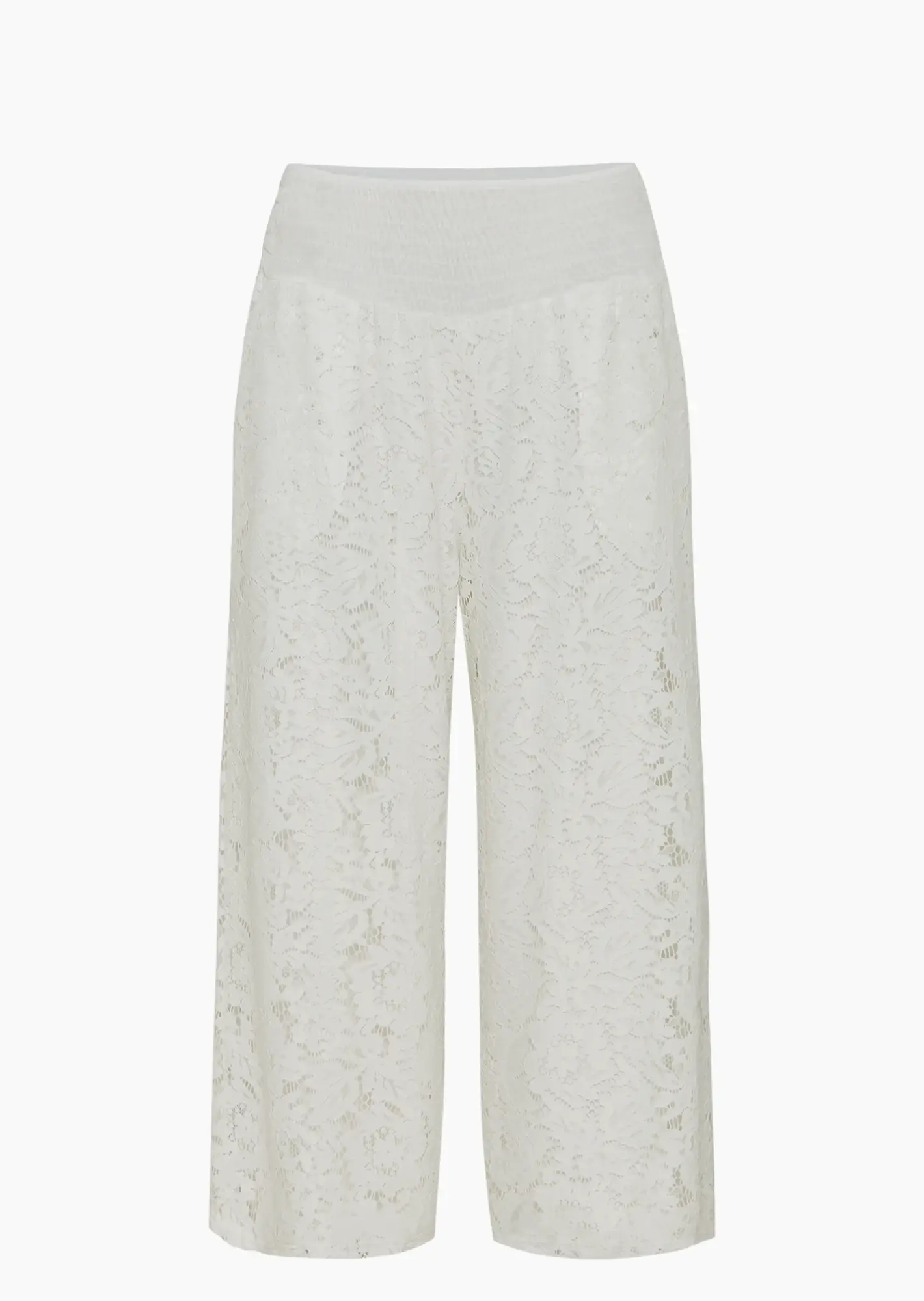 Wide Leg Spitzenhose, offwhite
