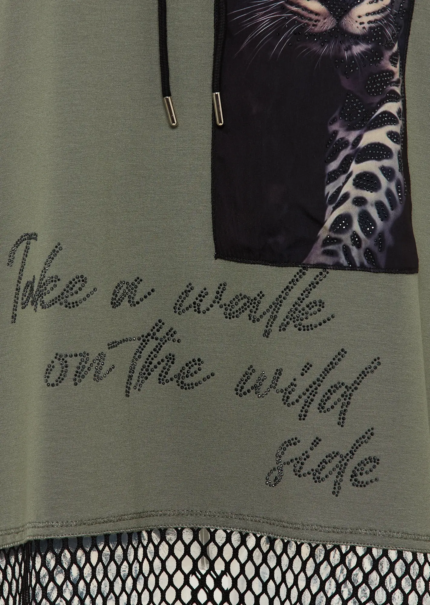 Shirt mit Leopatch, oliv