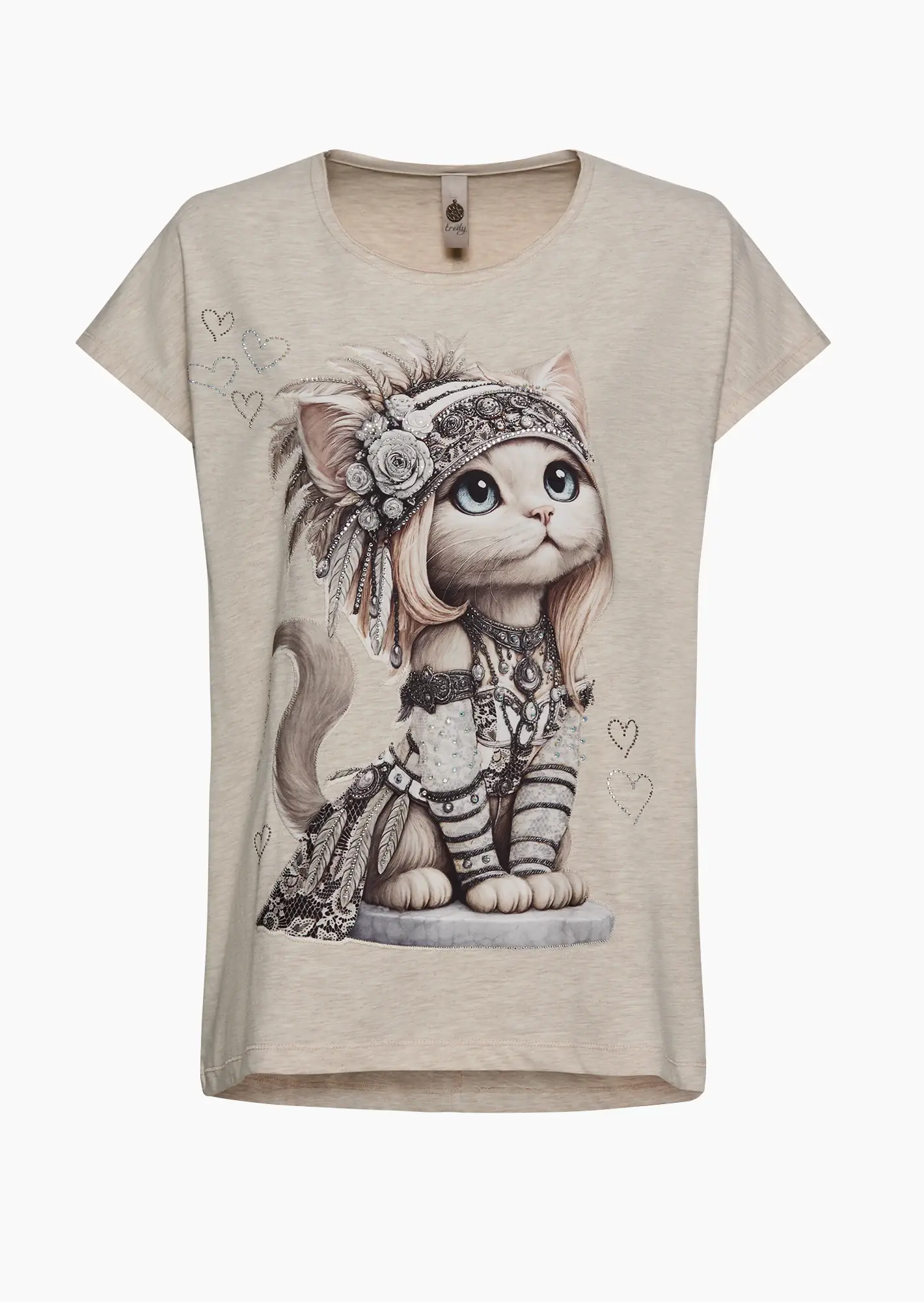 stylisches Shirt mit Print, sand-melange