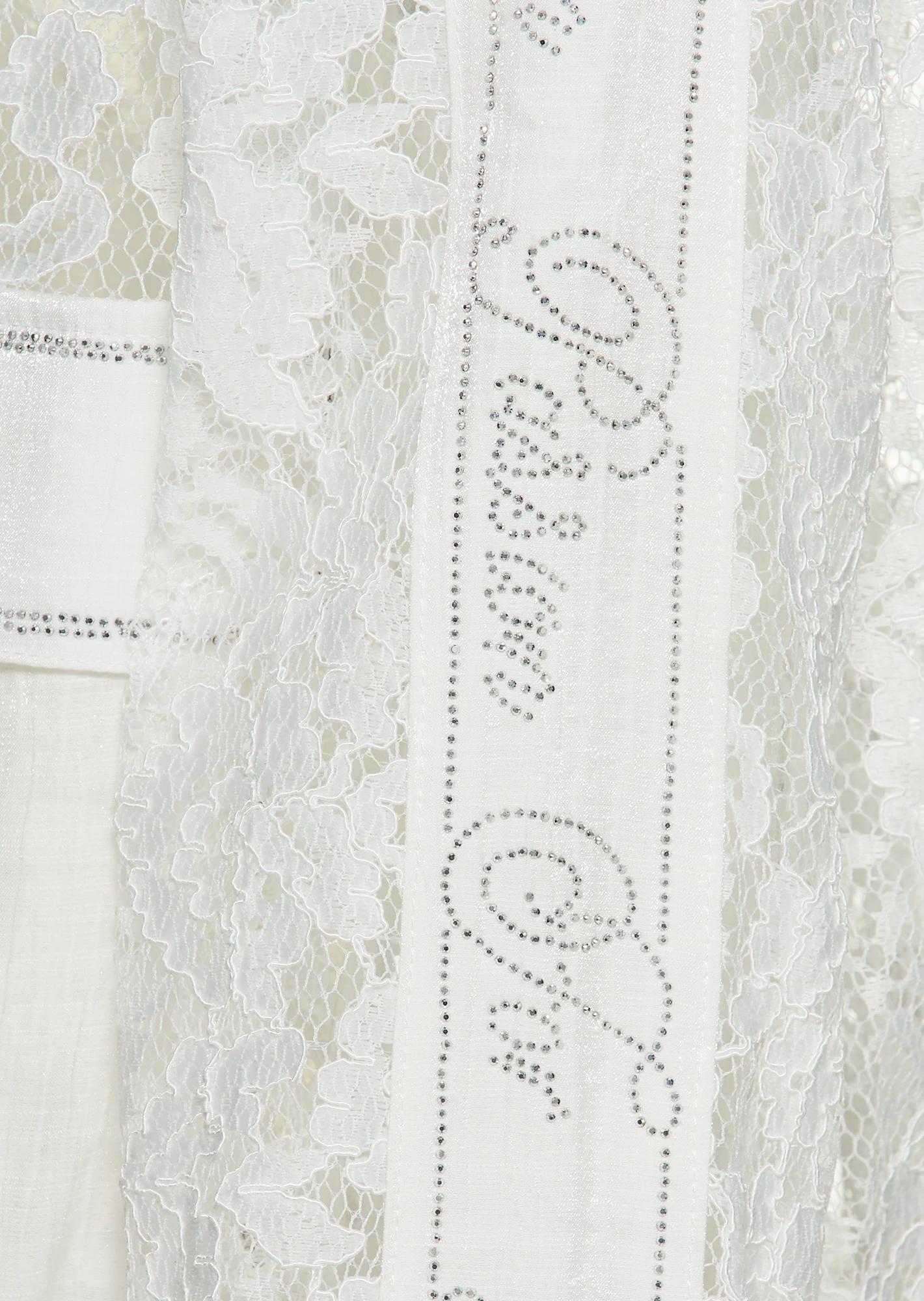 Jacke im Alloverspitzendesign mit Ziersteinen, offwhite