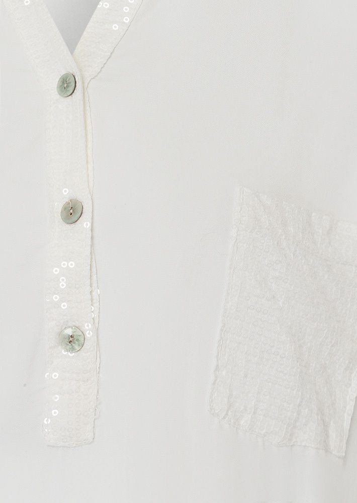 Bluse mit Pailletten, offwhite
