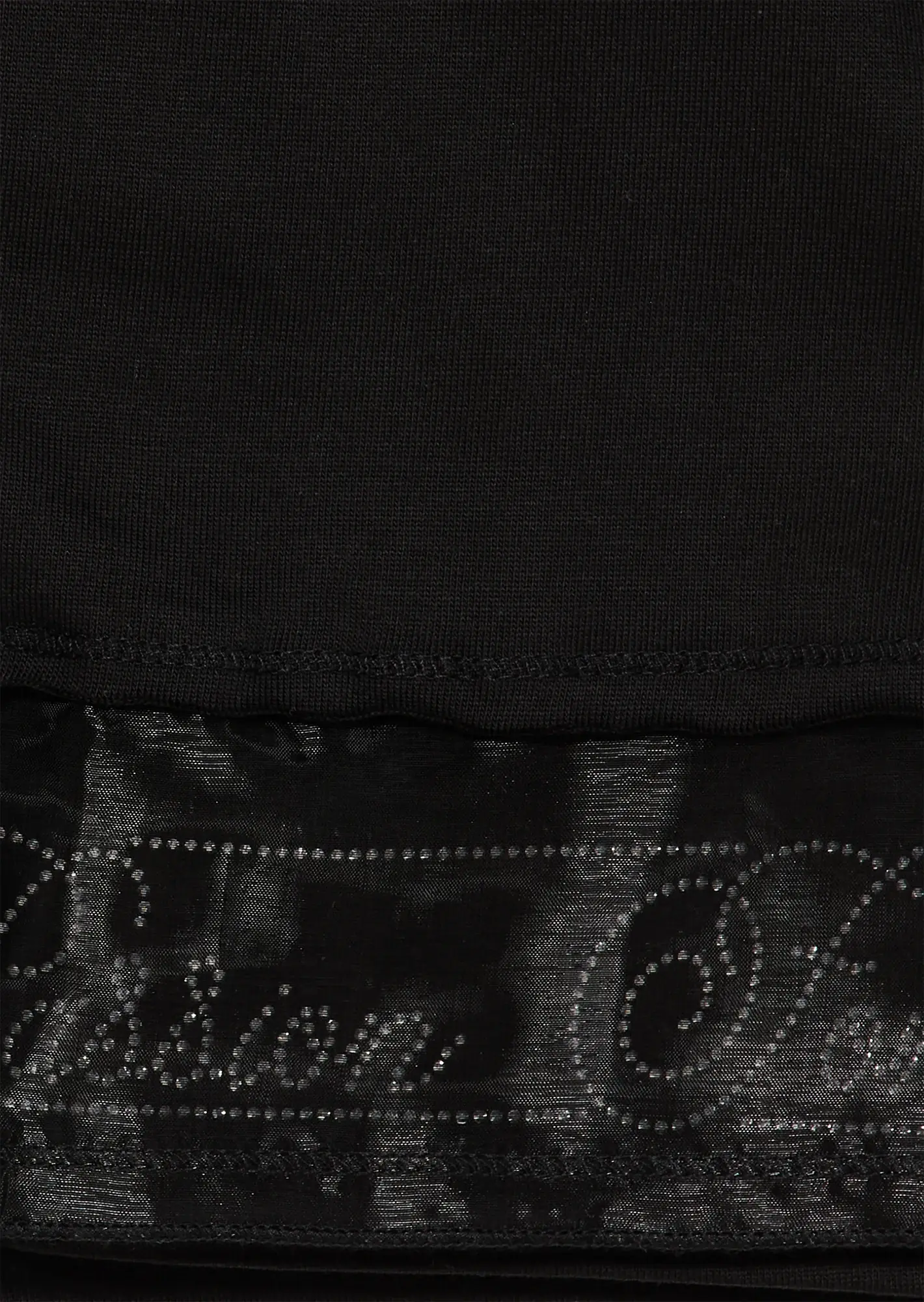 Shirt mit Organzadetails, schwarz