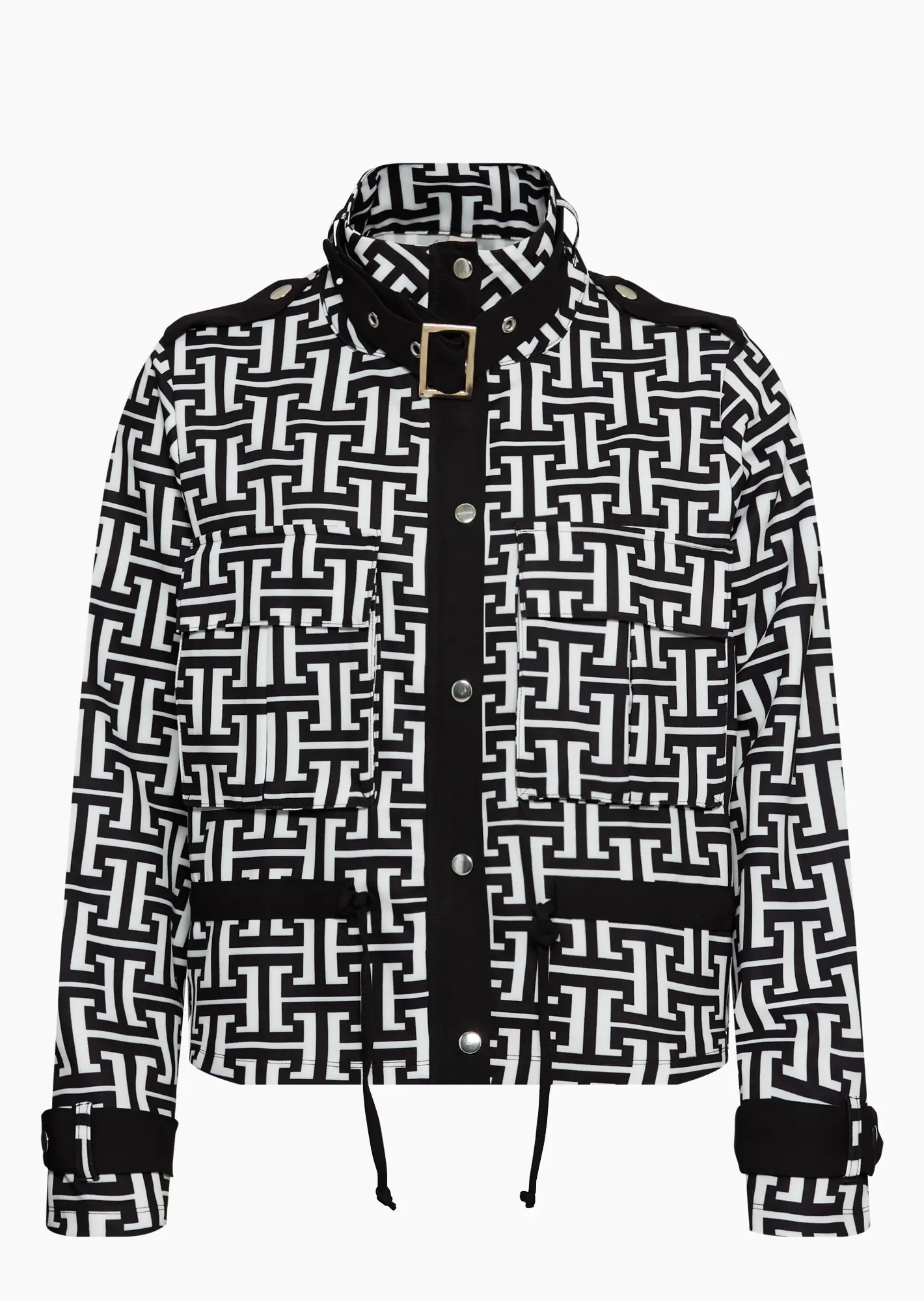 Jacke mit stylischem Muster, schwarz-offwhite