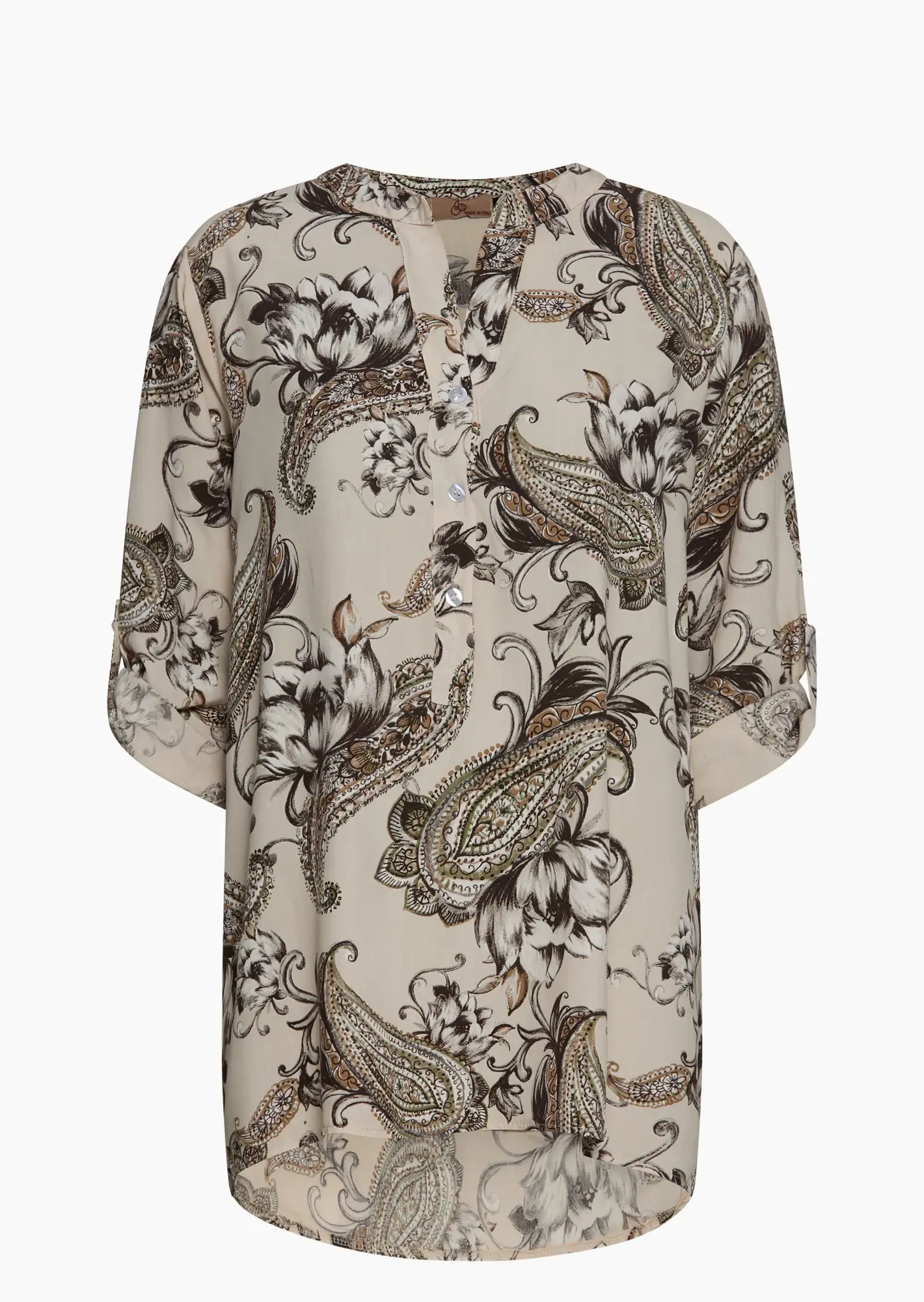 Bluse mit Mustern, sand