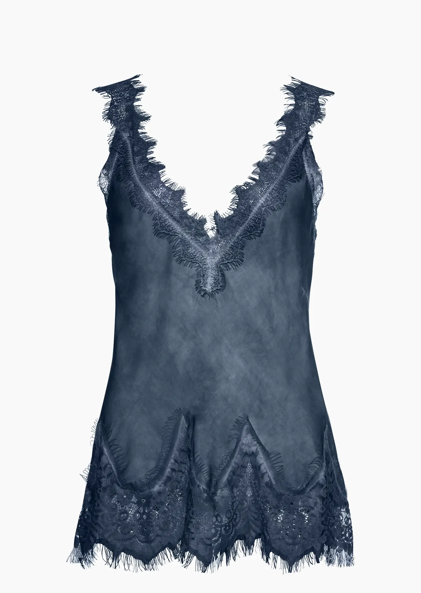 Top aus Viskose-Satin, navy