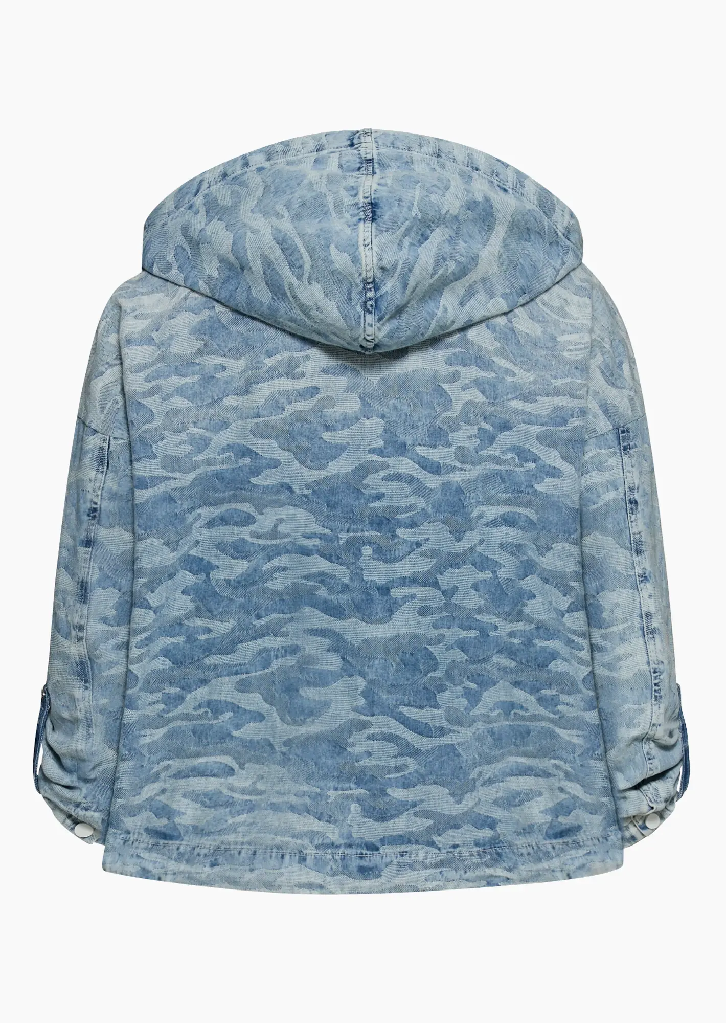 gemusterte Jeansjacke, bleached denim