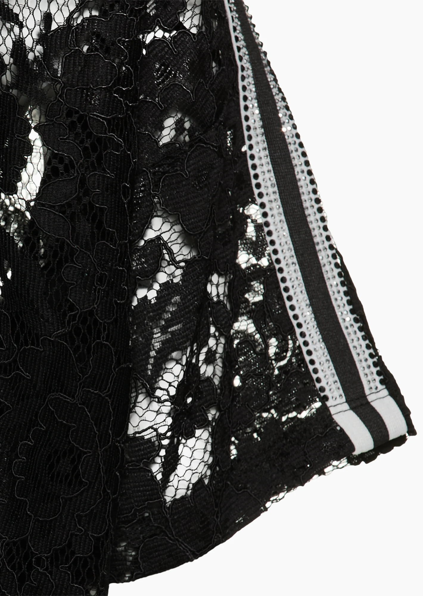 Shirt mit transparenter Spitze, schwarz