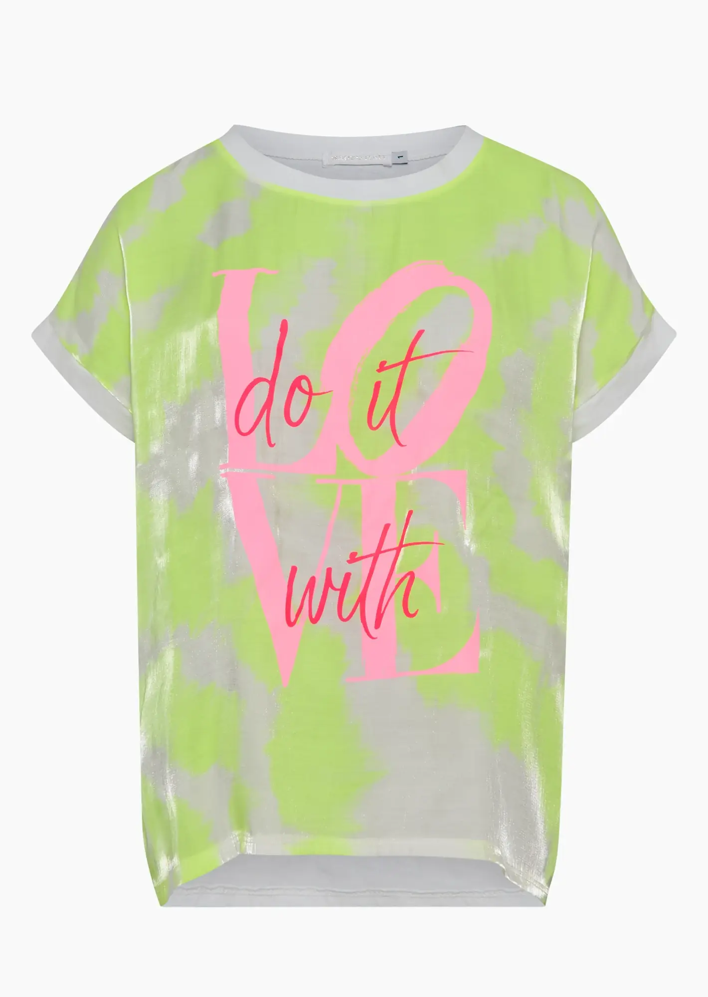 Shirt im Batikstyle, neongelb