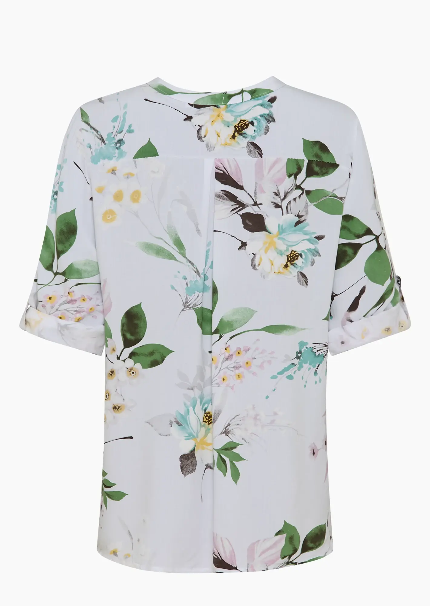 Bluse mit floralem Print, weiß
