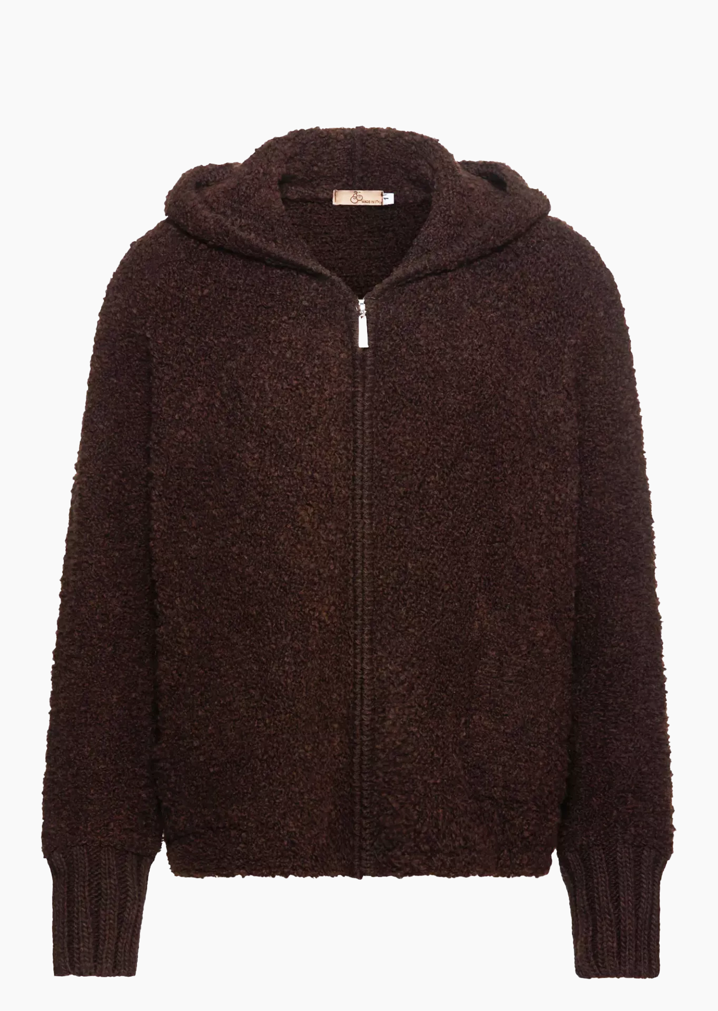 Strickjacke mit Kapuze, mocca