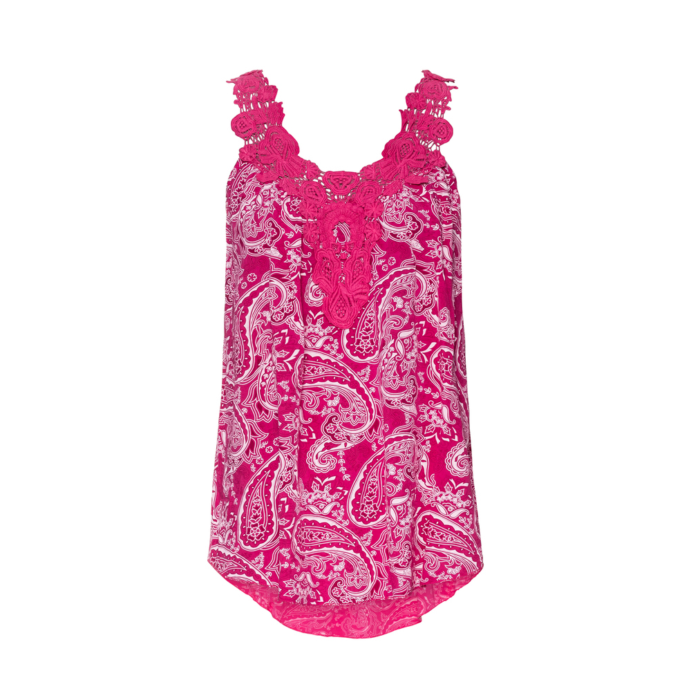 *ONLINE EXKLUSIV* Top mit Häkelspitze, pink glow