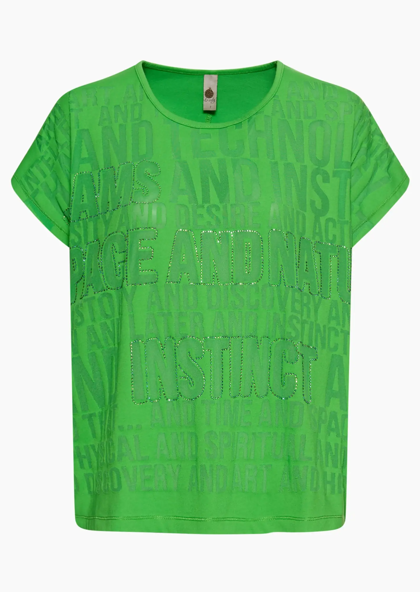 Shirt mit Lettering, grün
