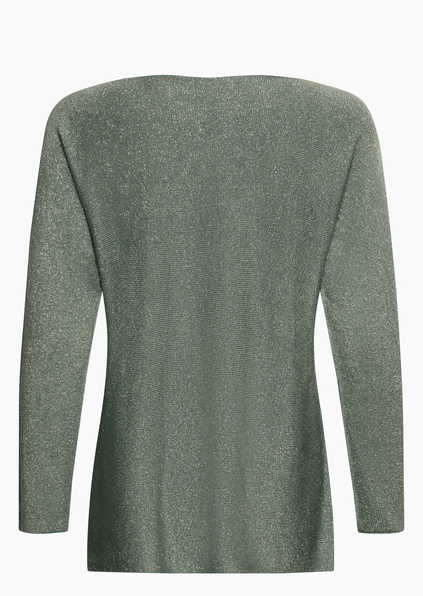 Leichter Strickpullover mit Glitzer, salbei