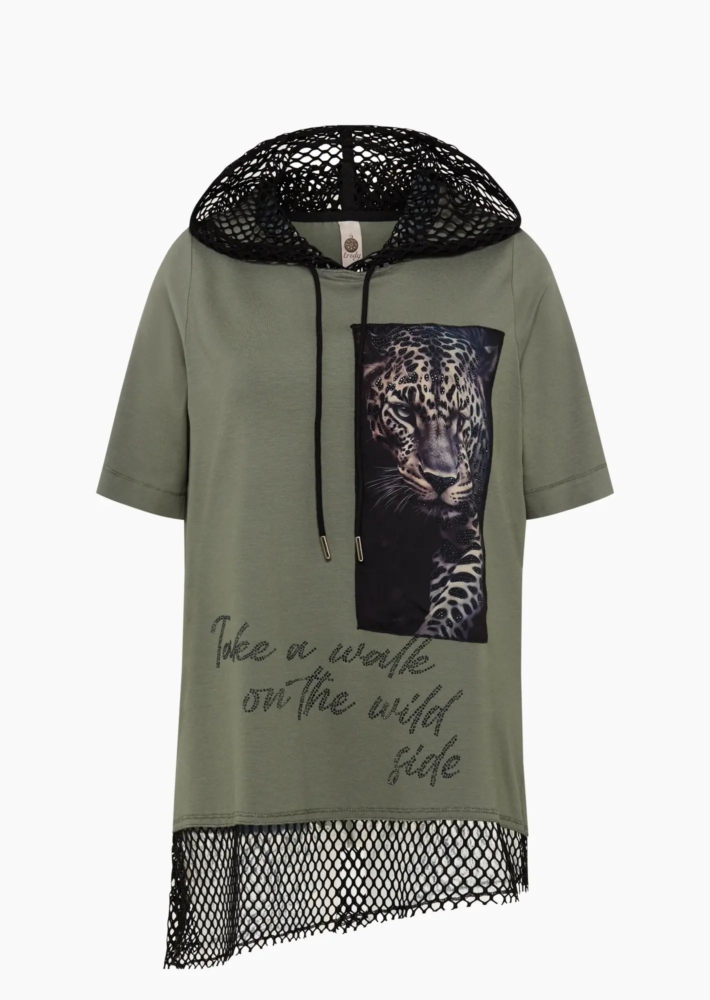 Shirt mit Leopatch, oliv