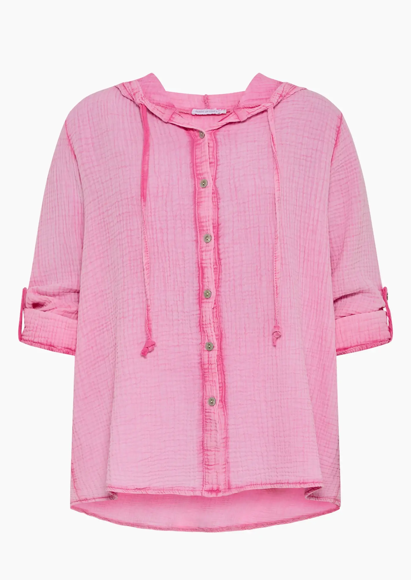 Musselin-Bluse mit Kapuze, mandelblüte