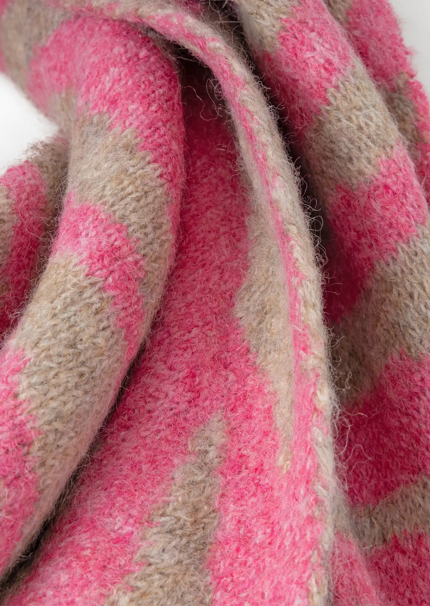 Strickschal mit Zebramuster, pink