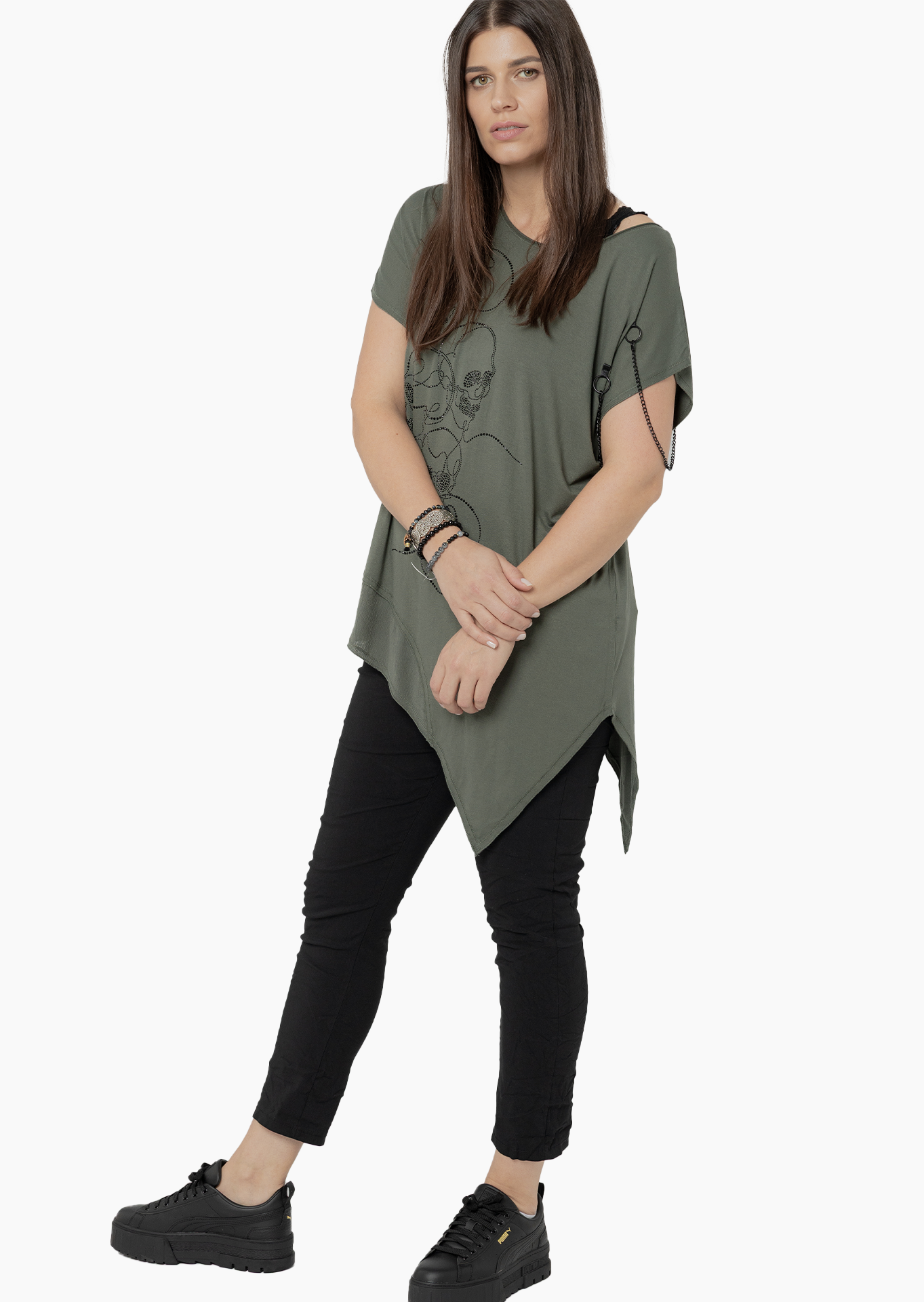 Shirt asymmetrisch, oliv