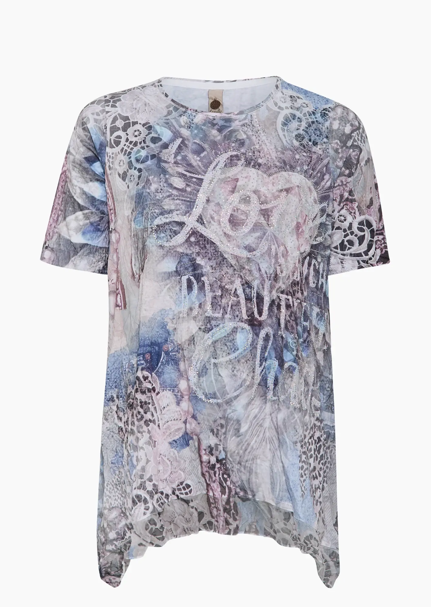 Shirt im Alloverprint & im Lagenlook, eiskristall