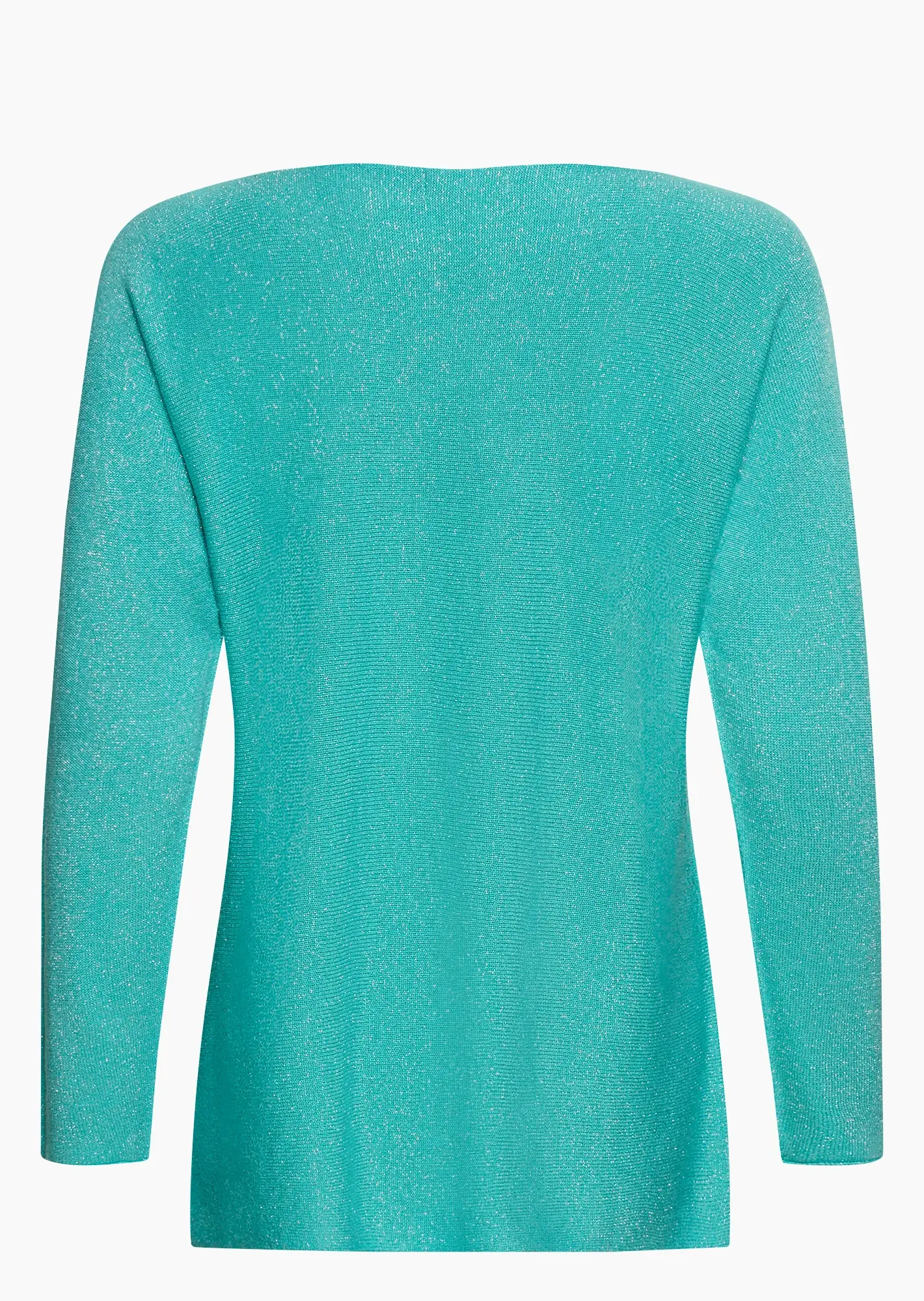 Leichter Strickpullover mit Glitzer, türkis