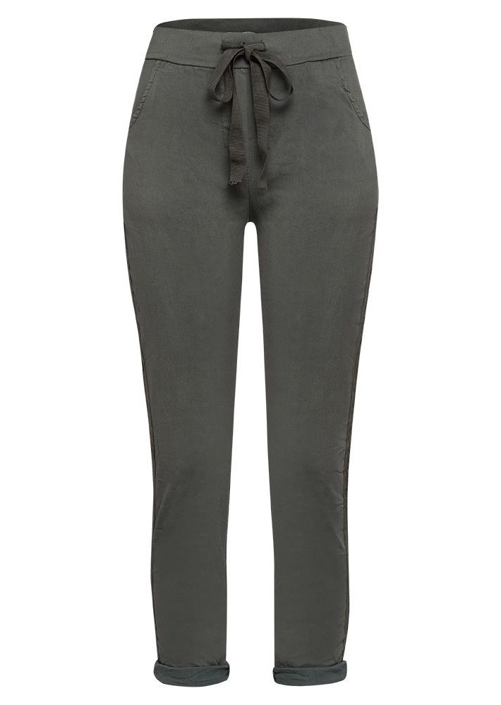 Joggpants mit Galonstreifen, oliv