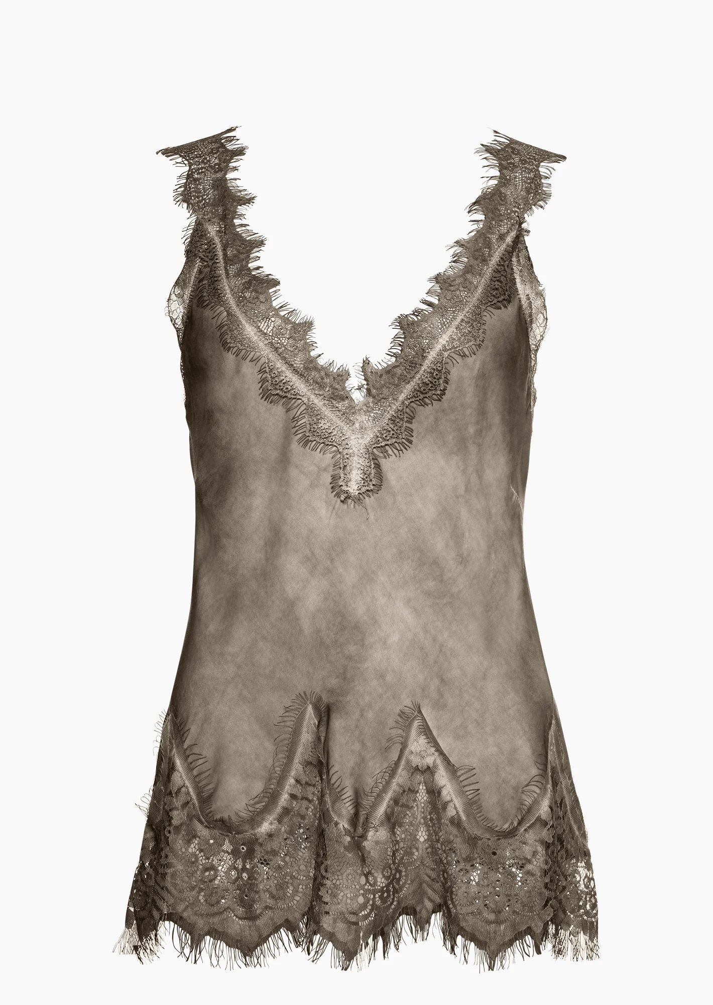 Top aus Viskose-Satin, fango