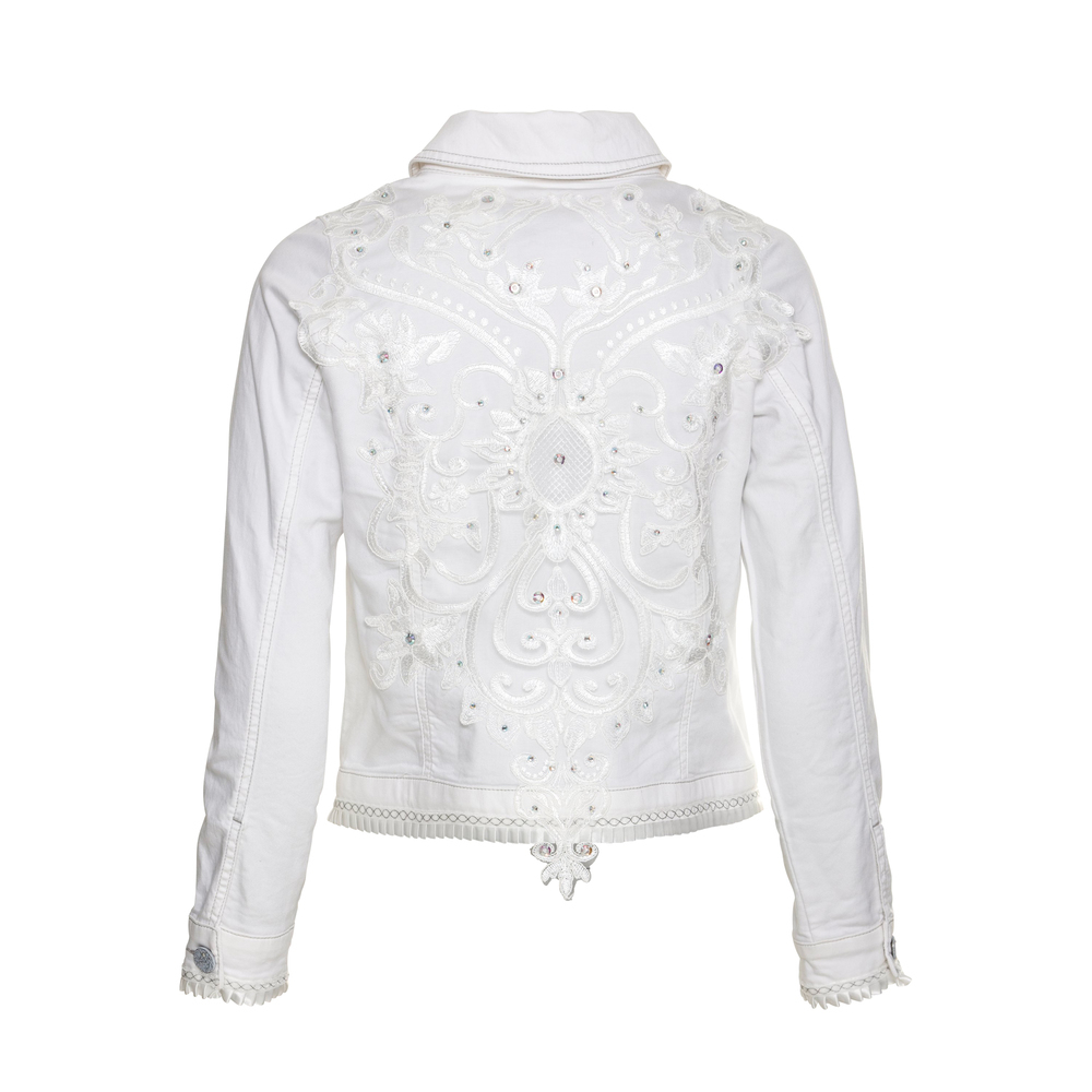 Jeansjacke mit Applikationen, weiß