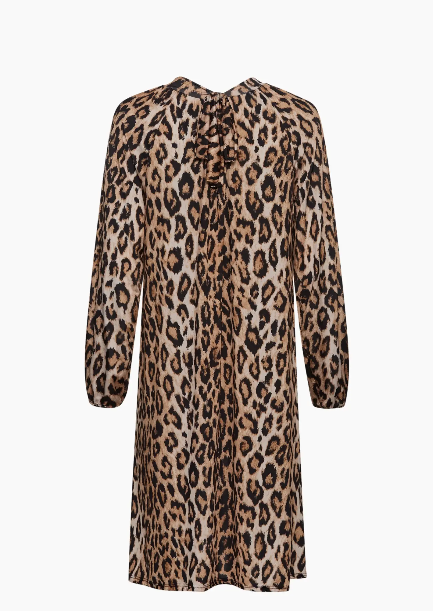 Midi-Kleid im Animalprint, cappuccino-schwarz