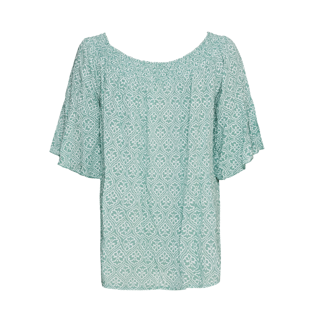 Bluse mit Carmen-Ausschnitt, sea salt