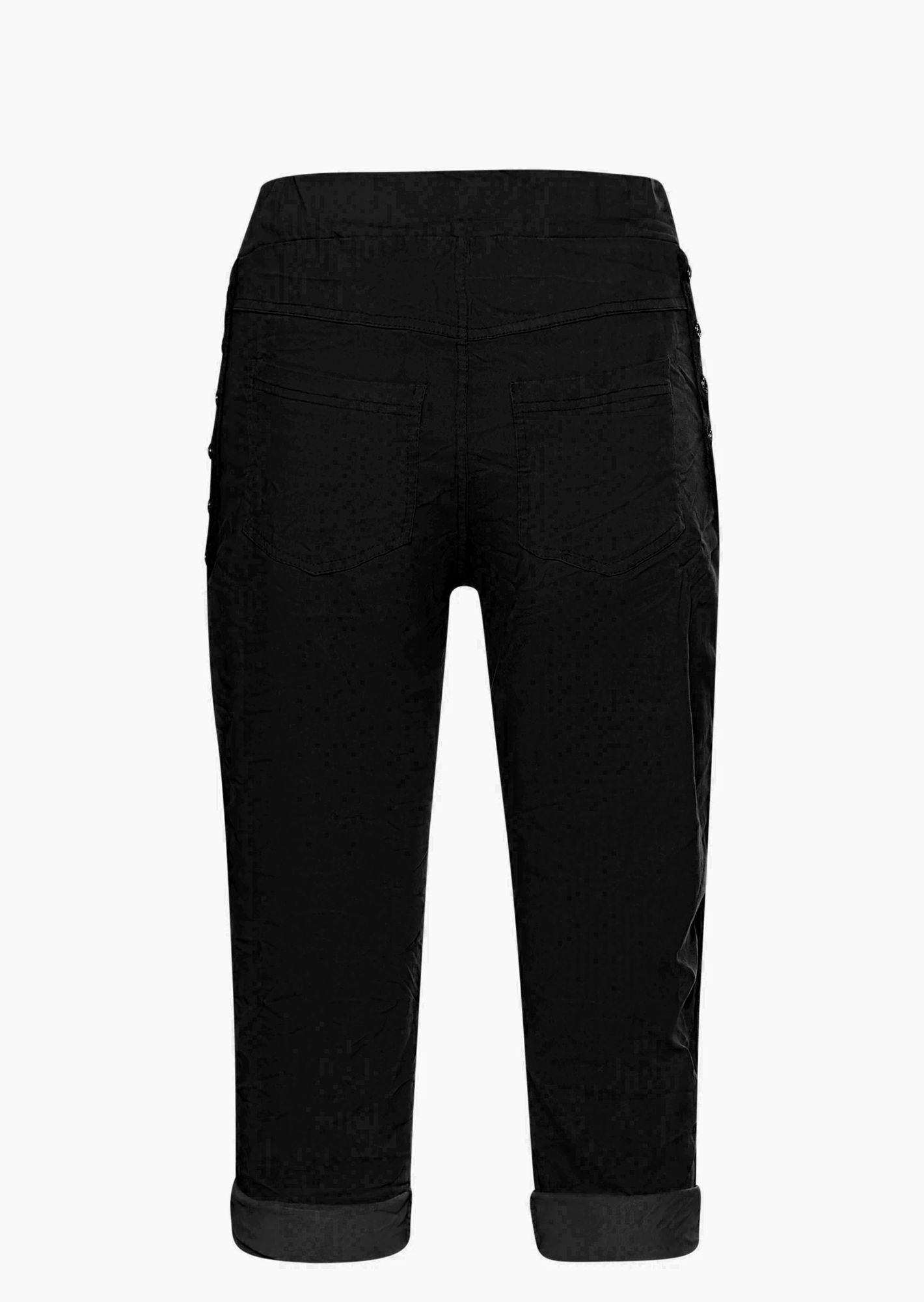 Capri-Joggpants mit Galonstreifen, schwarz