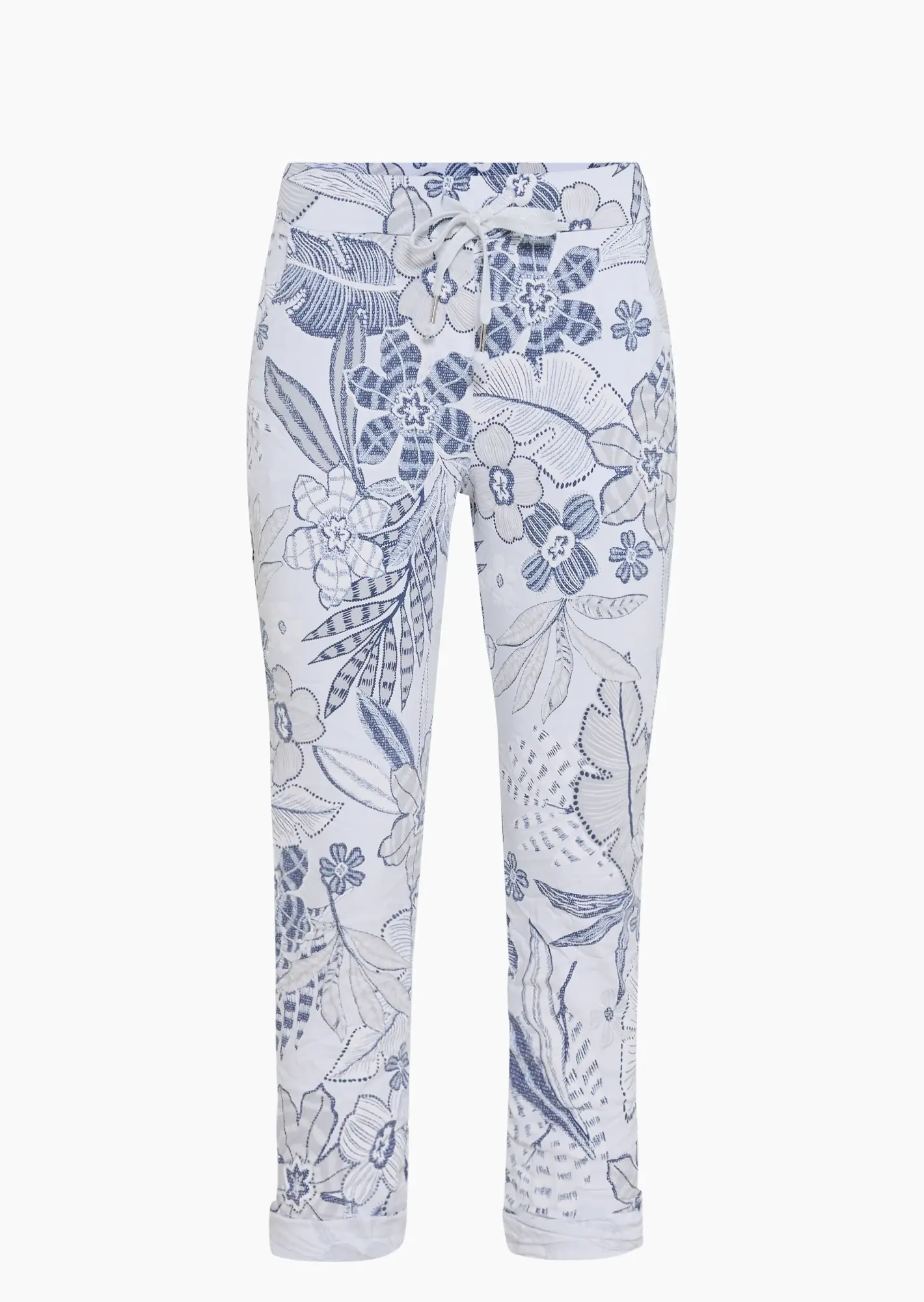 Joggpants mit floralem Alloverprint, offwhite