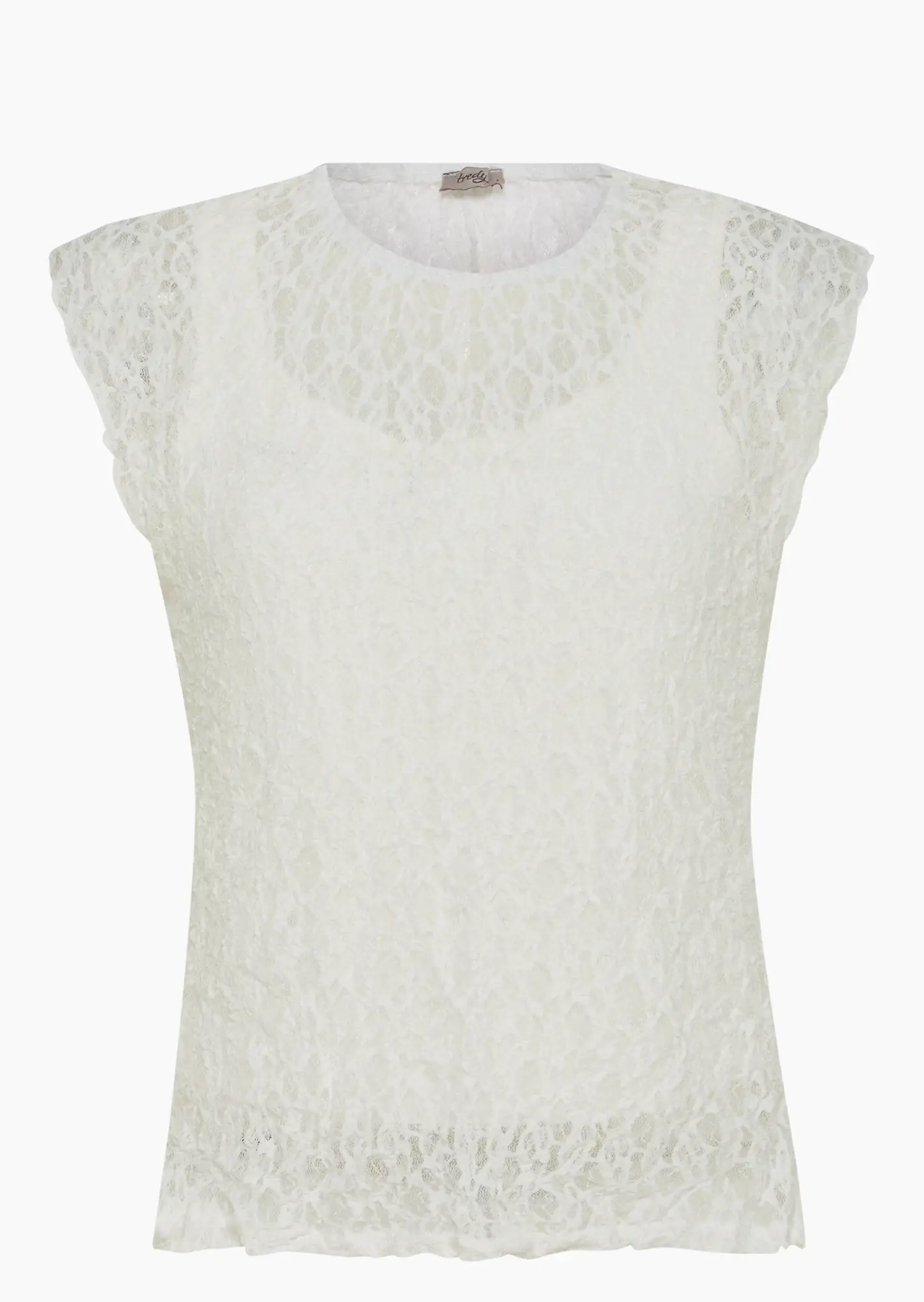 Spitzenshirt im Layering, offwhite