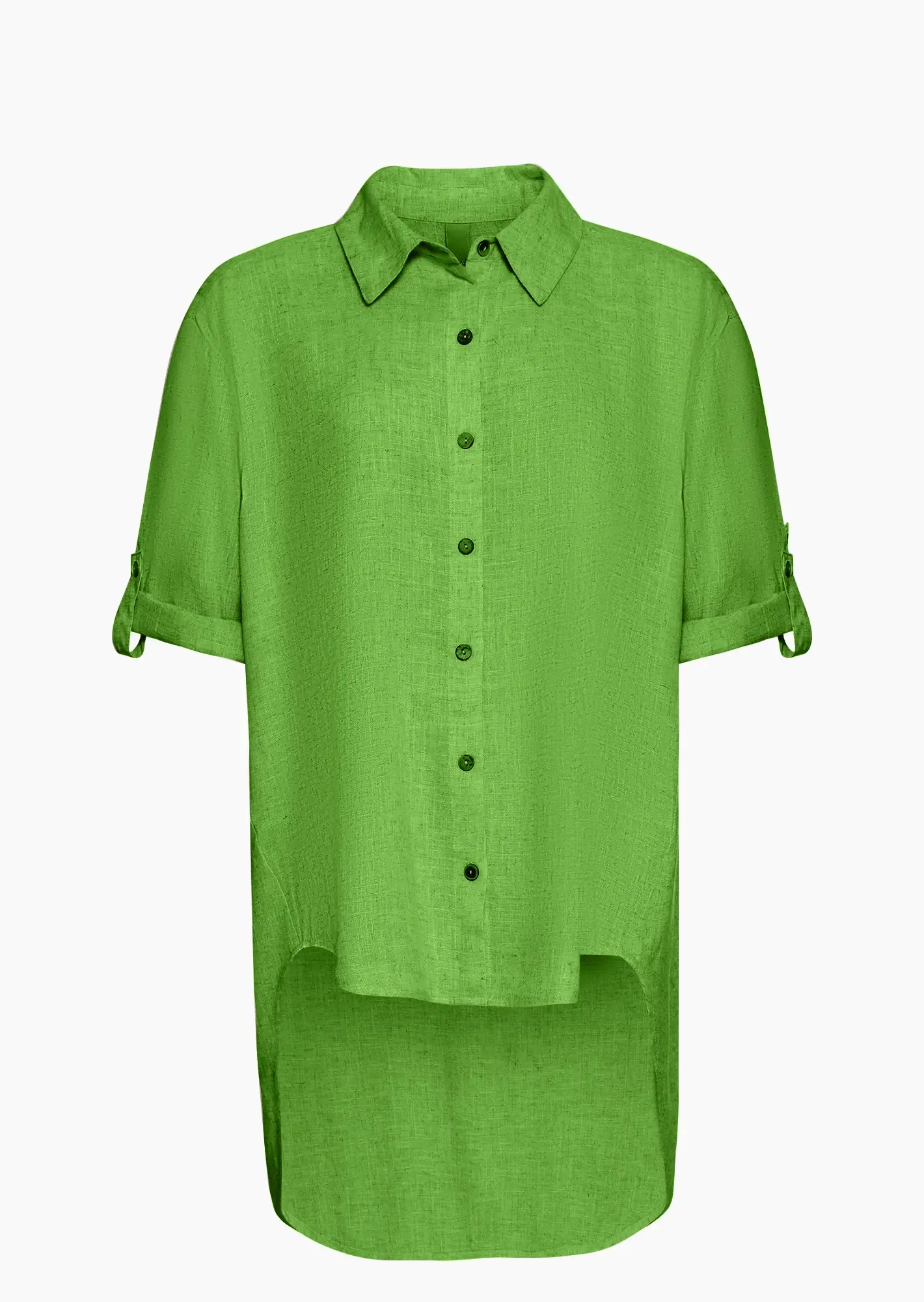 luftige Leinenmixbluse, neongrün