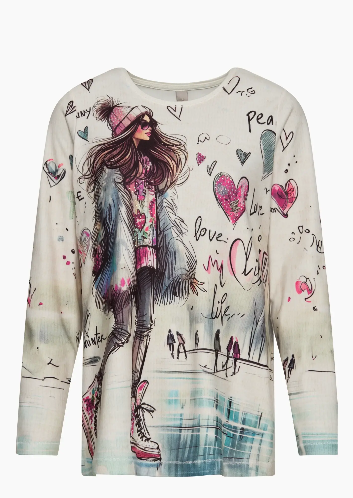 kuscheliges Langarmshirt, bunt