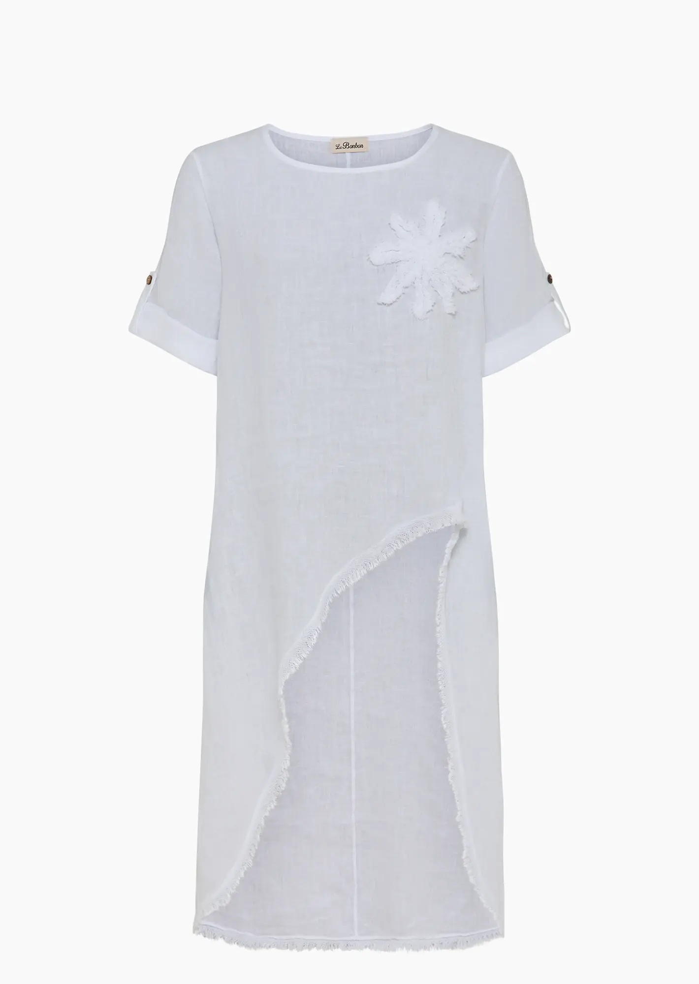 luftiges Leinenkleid, weiß