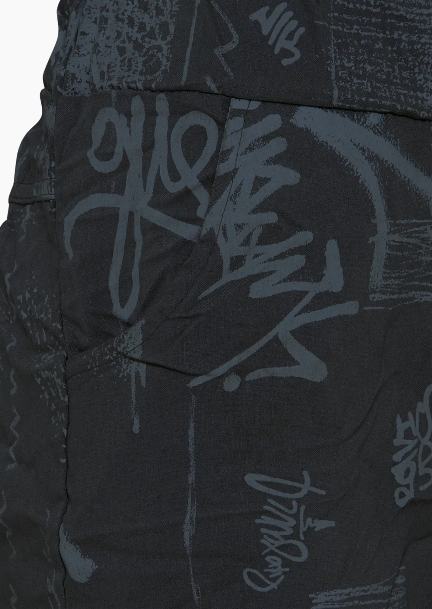 Capri-Joggpants mit Print, schwarz