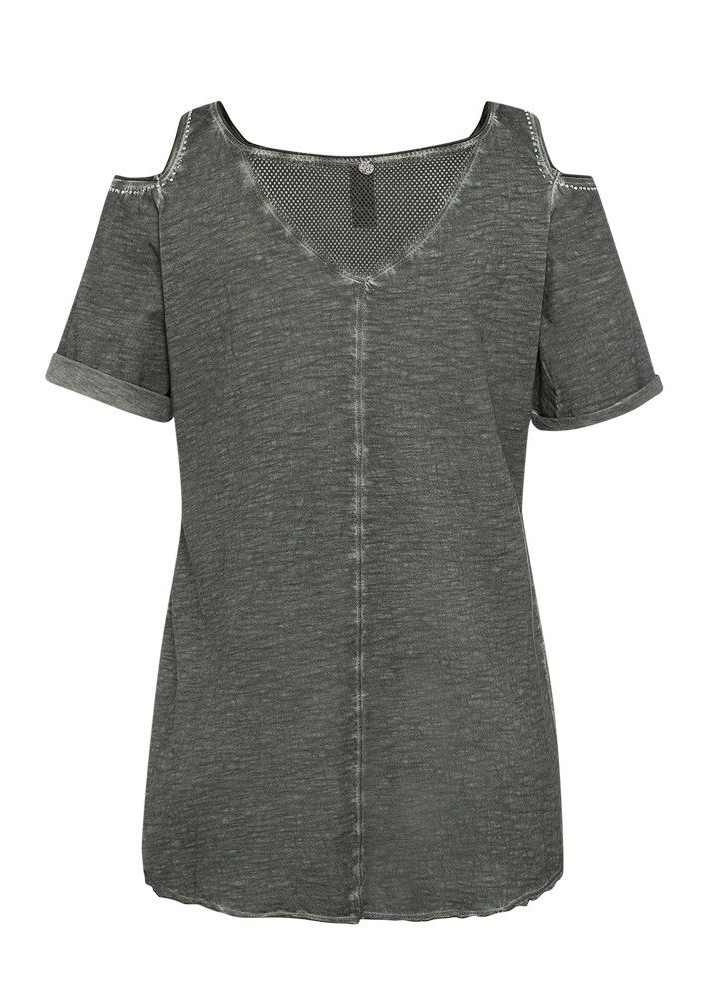 Shirt 'Wild & free', oliv,