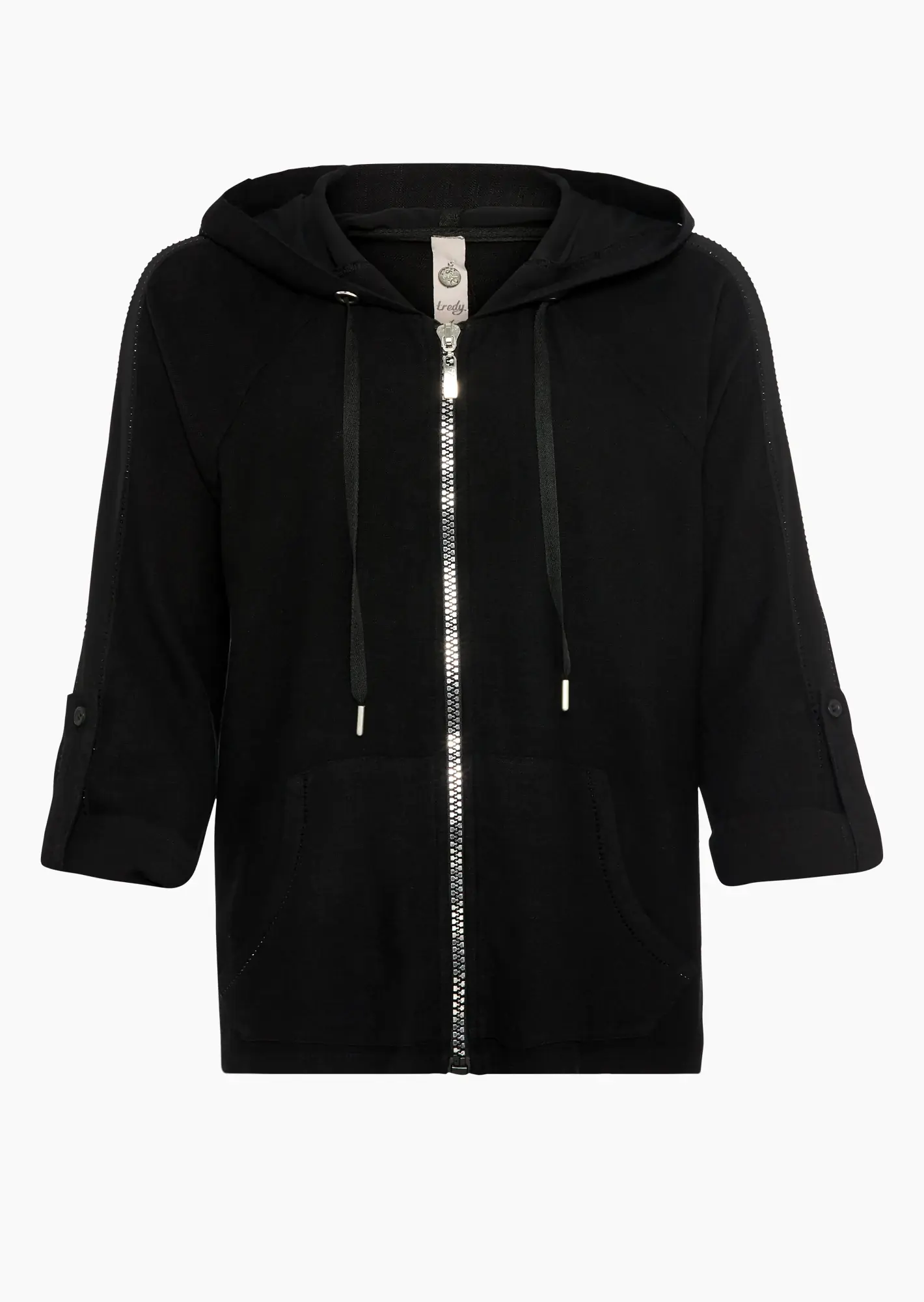 Jacke in leichtem Leinen und Tencel, schwarz