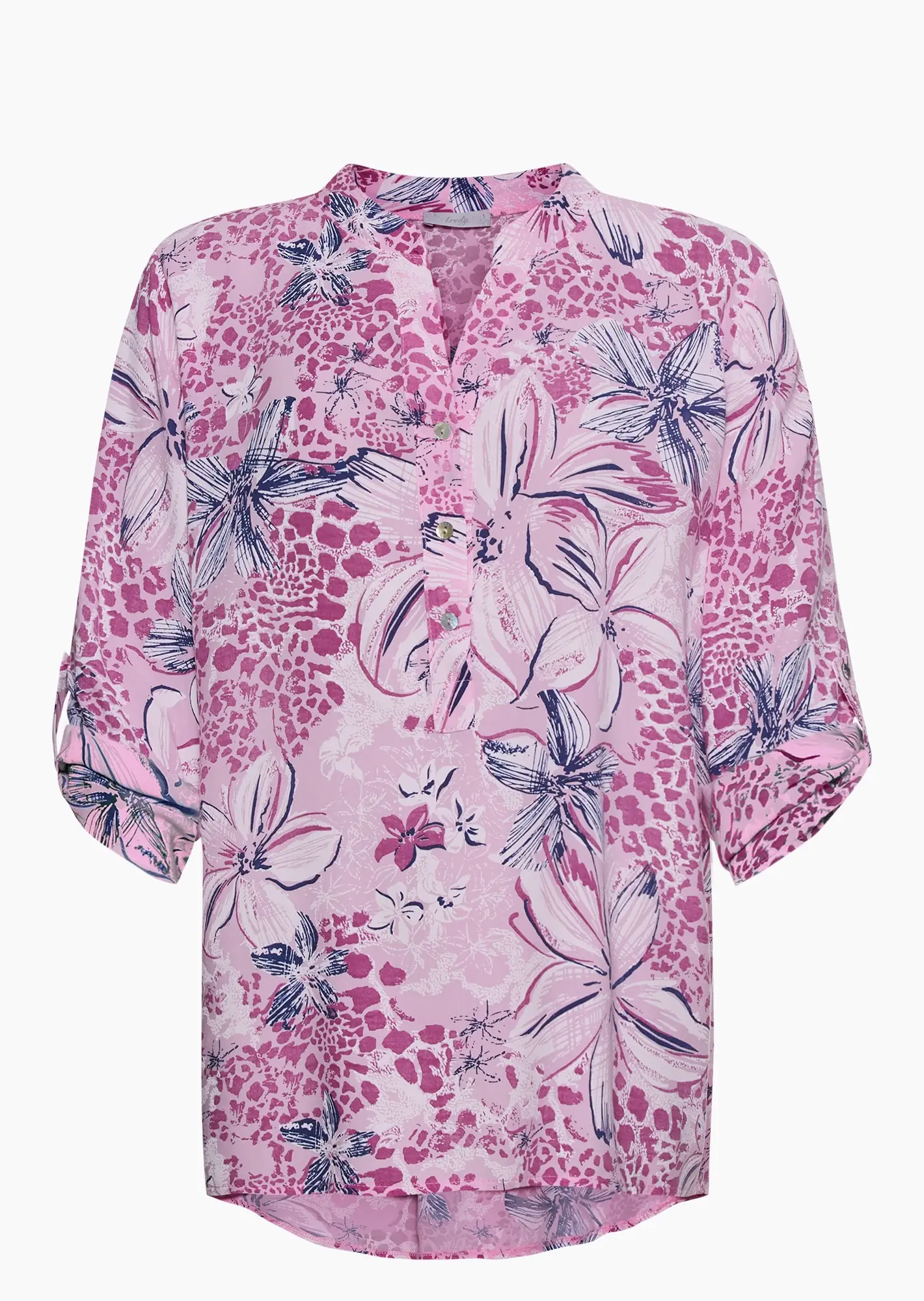 Bluse im Alloverprint, mandelblüte