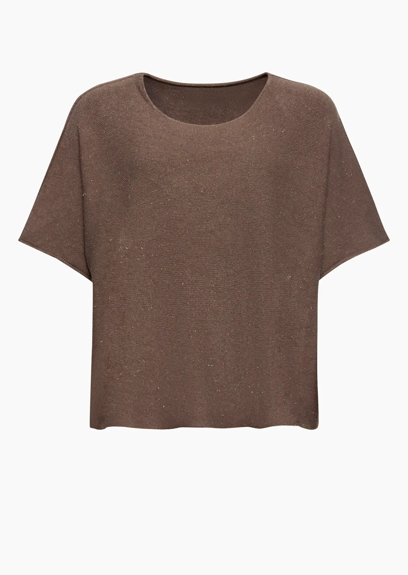 oversized Feinstrickpullover mit Glitzer, taupe